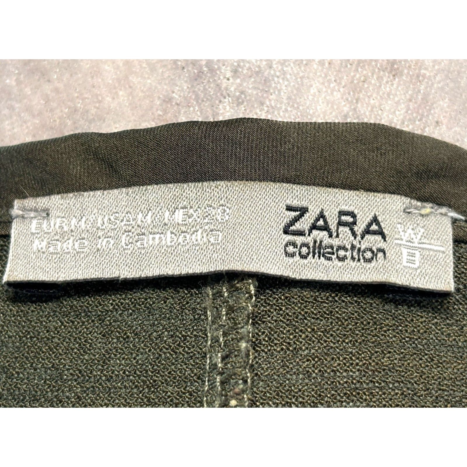Zara Zara Tank Midi Dress Medium Olive Gathered Waist Side Slits Casual Comfort Size M / US 6-8 / IT 42-44 - 6 Thumbnail
