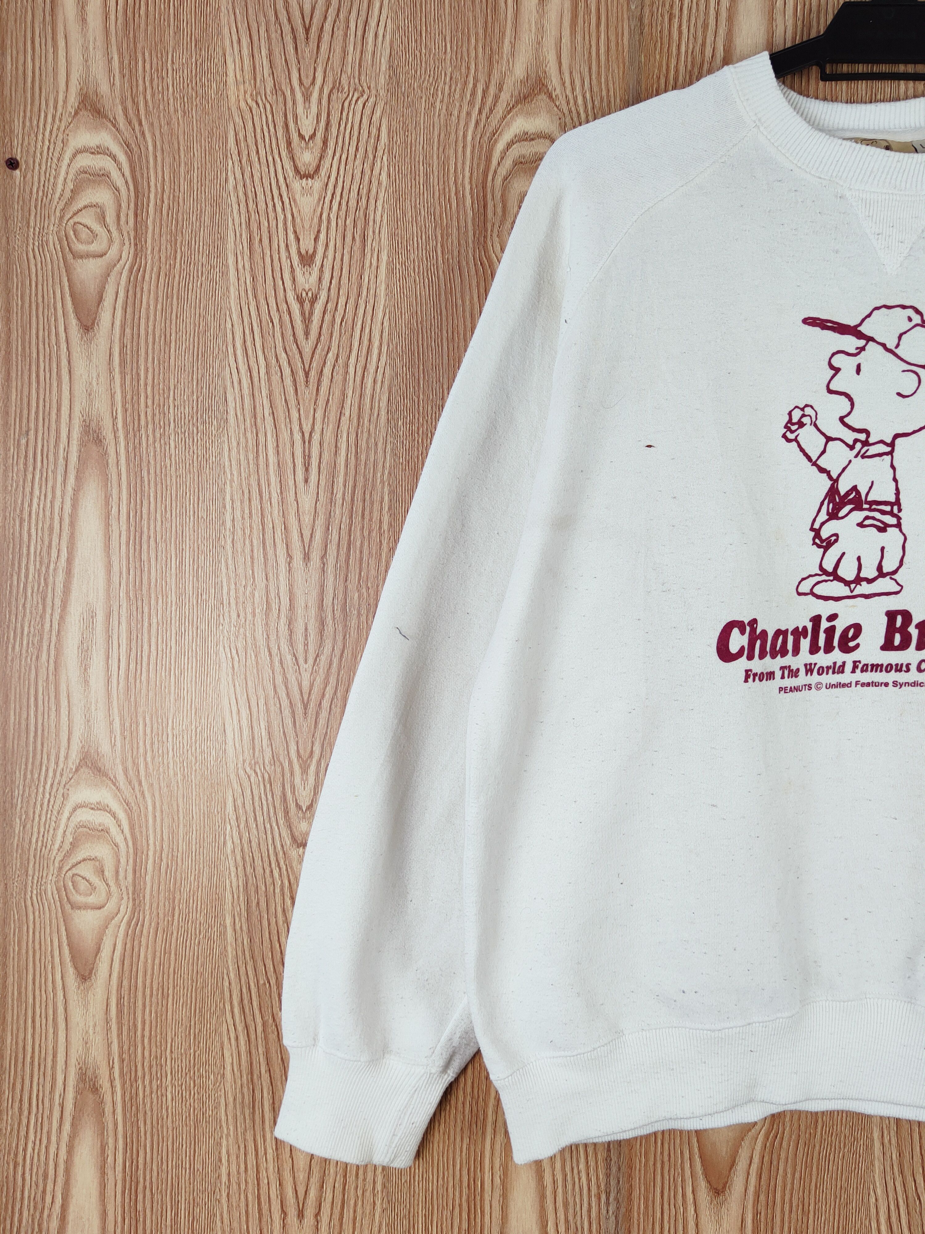 Japanese Brand × Peanuts × Vintage Peanuts White Charlie Brown Sweatshirts #W575 Size US L / EU 52-54 / 3 - 4 Thumbnail