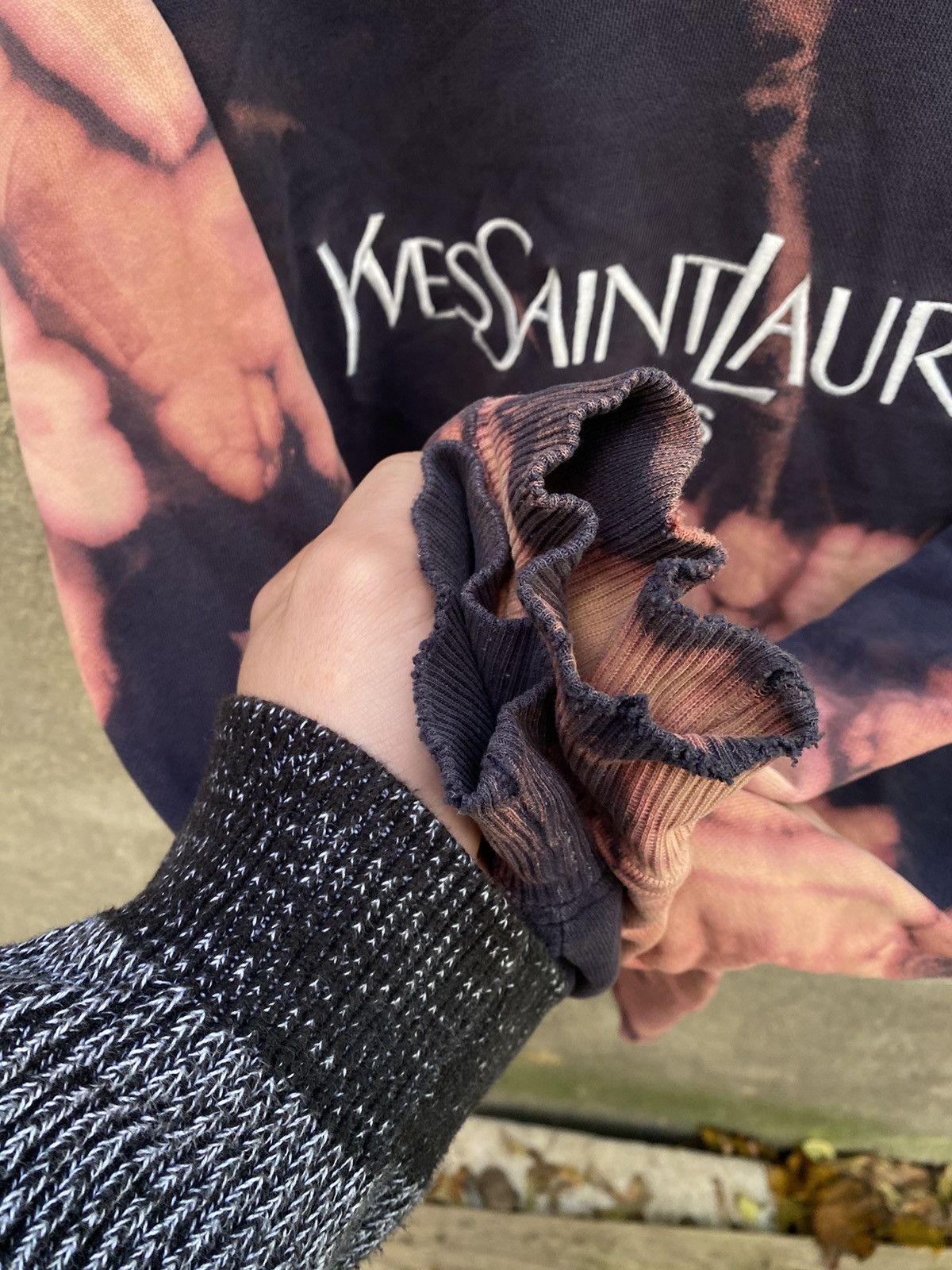 Vintage × Yves Saint Laurent Vintage YvesSaintLaurent YSL Tie Die Sweatshirt Size US M / EU 48-50 / 2 - 6 Thumbnail