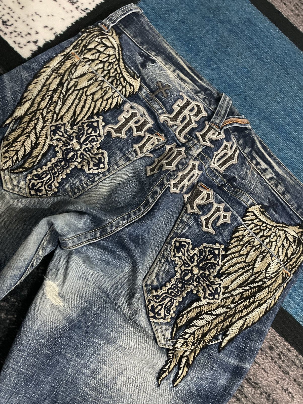 Japanese Brand VINTAGE RED PEPPER JAPAN&CO EMBROIDERY LOGO DENIM JEANS Size US 34 / EU 50 - 7 Thumbnail