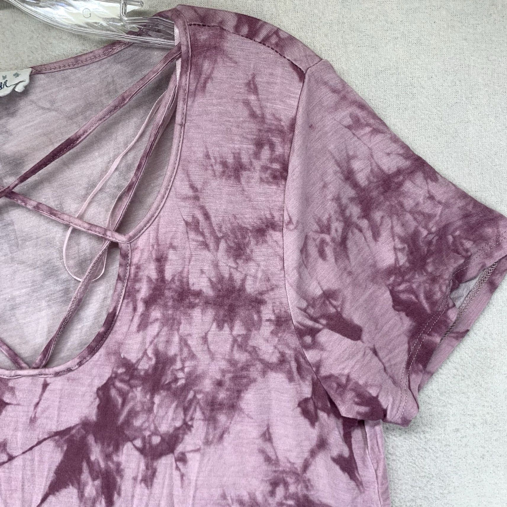 Vintage VINTAGE Cloud Chaser Women's 90s T-Shirt Casual Short Sleeve Rayon Spandex V-Neck Purple Geometric Slimming Spring Summer Size M / US 6-8 / IT 42-44 - 6 Thumbnail
