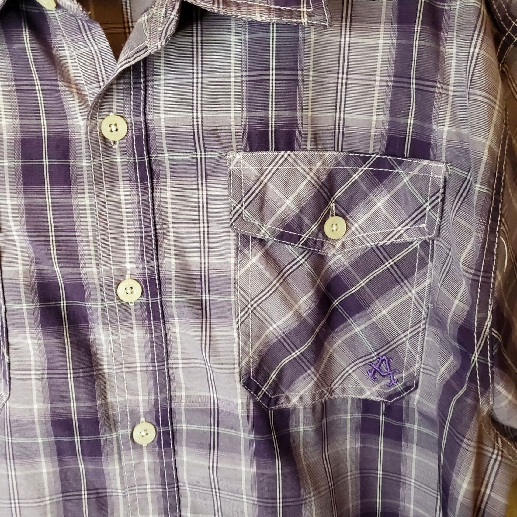 Akademiks Akademiks Purple Plaid Button Down Shirt - 2XL Size US XXL / EU 58 / 5 - 4 Thumbnail