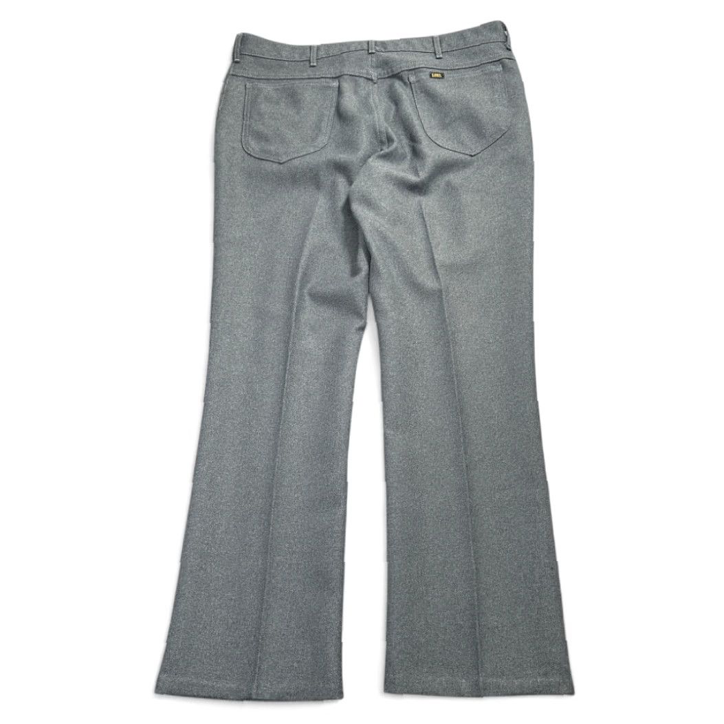 Lee VINTAGE Lee Pants Mens 36x30 Gray Polyester Creased Dress Disco USA Union 70s Size US 36 / EU 52 - 2 Thumbnail
