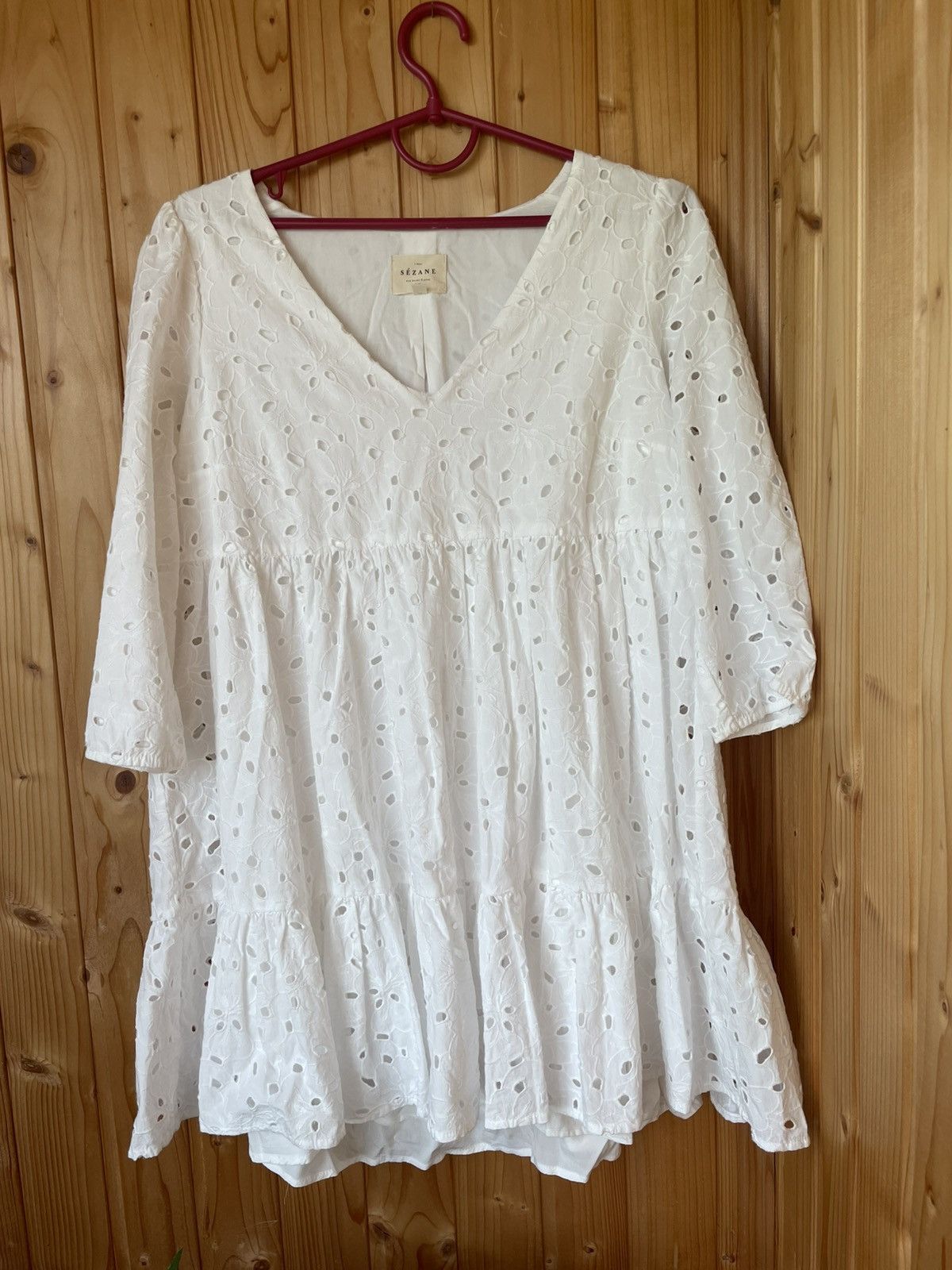 Sezane Sezane Broderie Anglaise Luxury White dres size 38 Size XS / US 0-2 / IT 36-38 - 3 Thumbnail