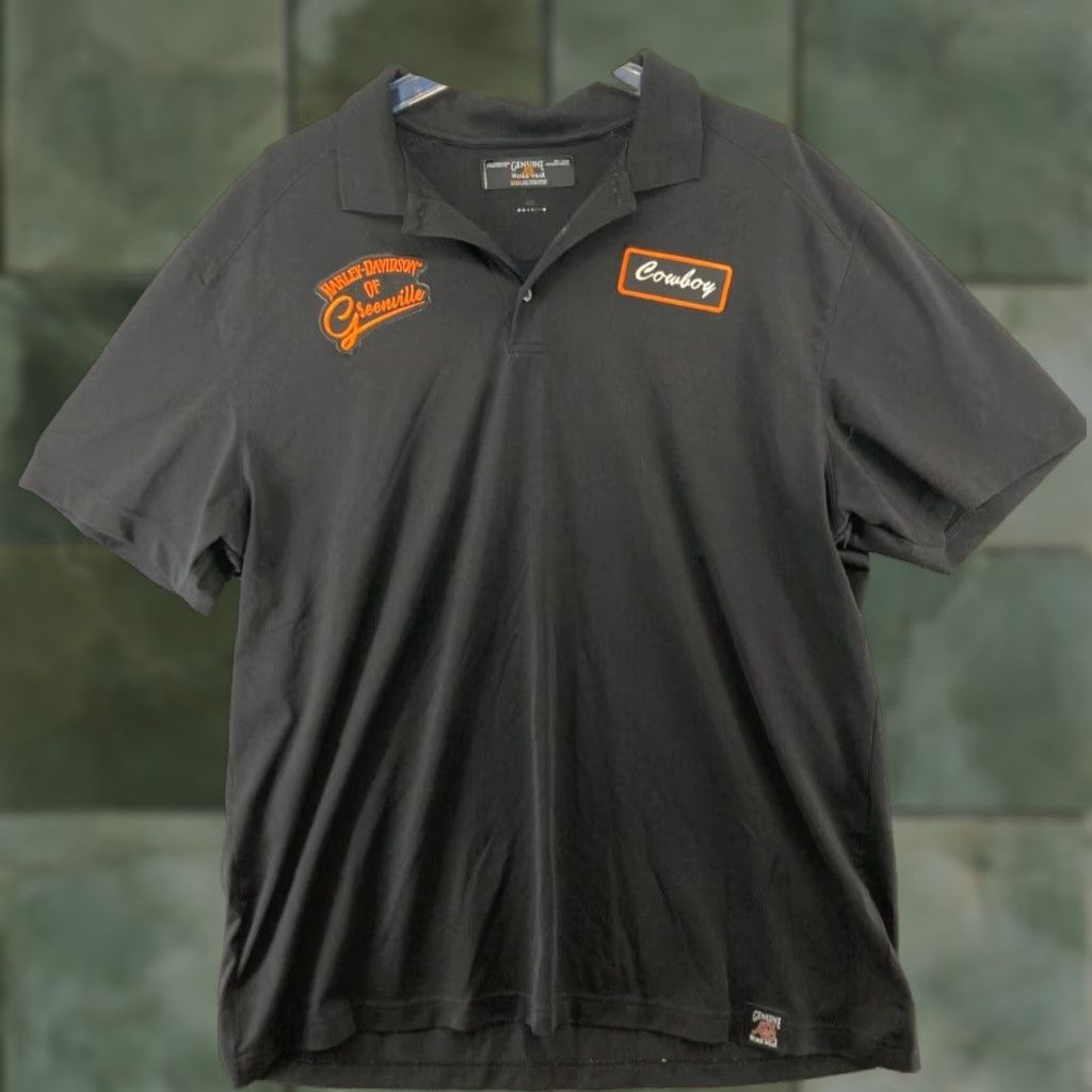 Harley Davidson HARLEY-DAVIDSON Polo Shirt Mens 2XL Black Cowboy Workwear Golf Racing Size US XXL / EU 58 / 5 - 1 Thumbnail