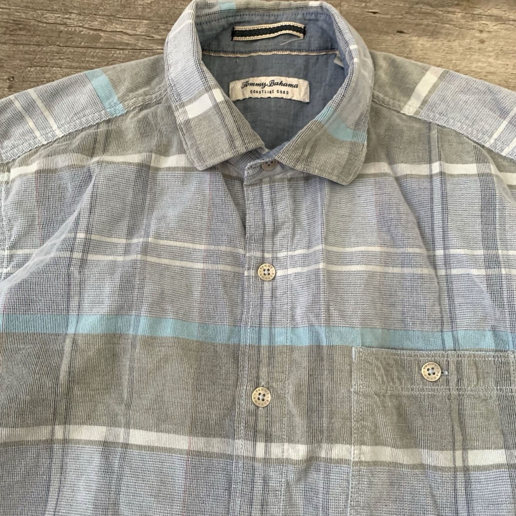 Tommy Bahama VINTAGE Tommy Bahama Coastline Cord Shirt Mens M Blue Corduroy Button Up Size US M / EU 48-50 / 2 - 7 Thumbnail