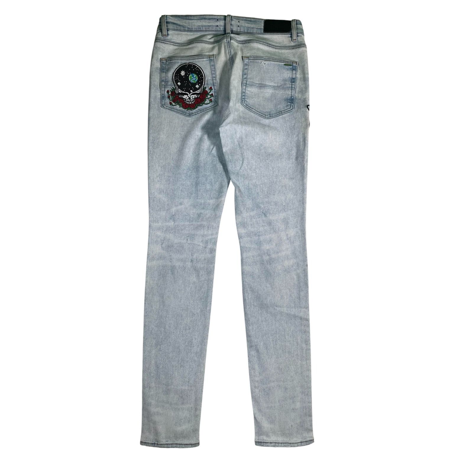 Amiri Amiri Grateful Dead Patchwork Light Wash Jeans Size US 33 - 2 Thumbnail