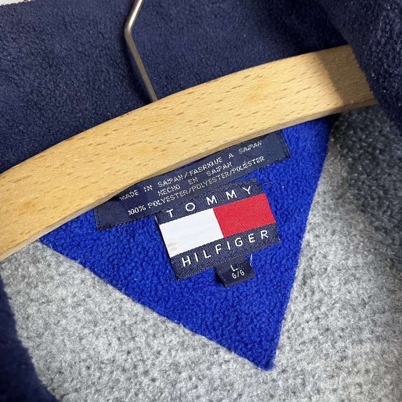 Tommy Hilfiger × Vintage Vintage 90s Tommy Hilfiger Big Logo 1/4 Zip Fleece Size US L / EU 52-54 / 3 - 7 Thumbnail