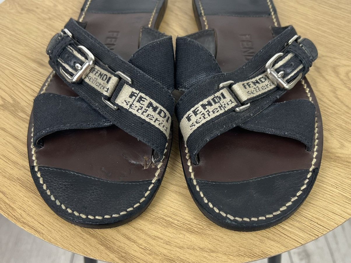 Fendi FENDI Sandals Leather Shoes Straps Black Logo Men’s Size US 9.5 / EU 42-43 - 6 Thumbnail