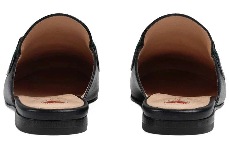 Gucci oc11z526 Women's Princetown Slippers Mules in Black Size US 10.5 / IT 40.5 - 4 Thumbnail
