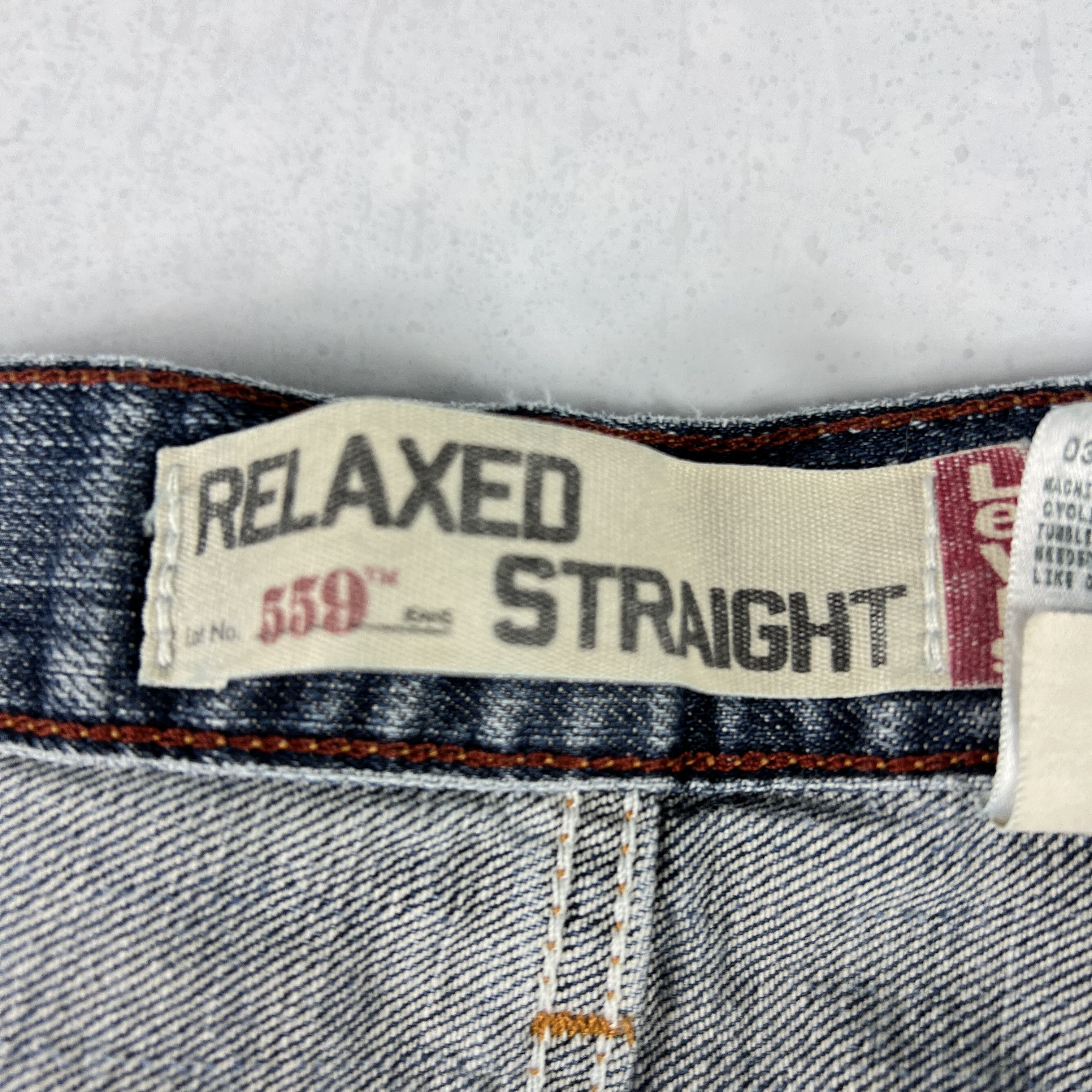 Levi's Y2K Levi's Jeans 559 Relaxed Straight Blue Thrashed Denim Size US 34 / EU 50 - 9 Thumbnail