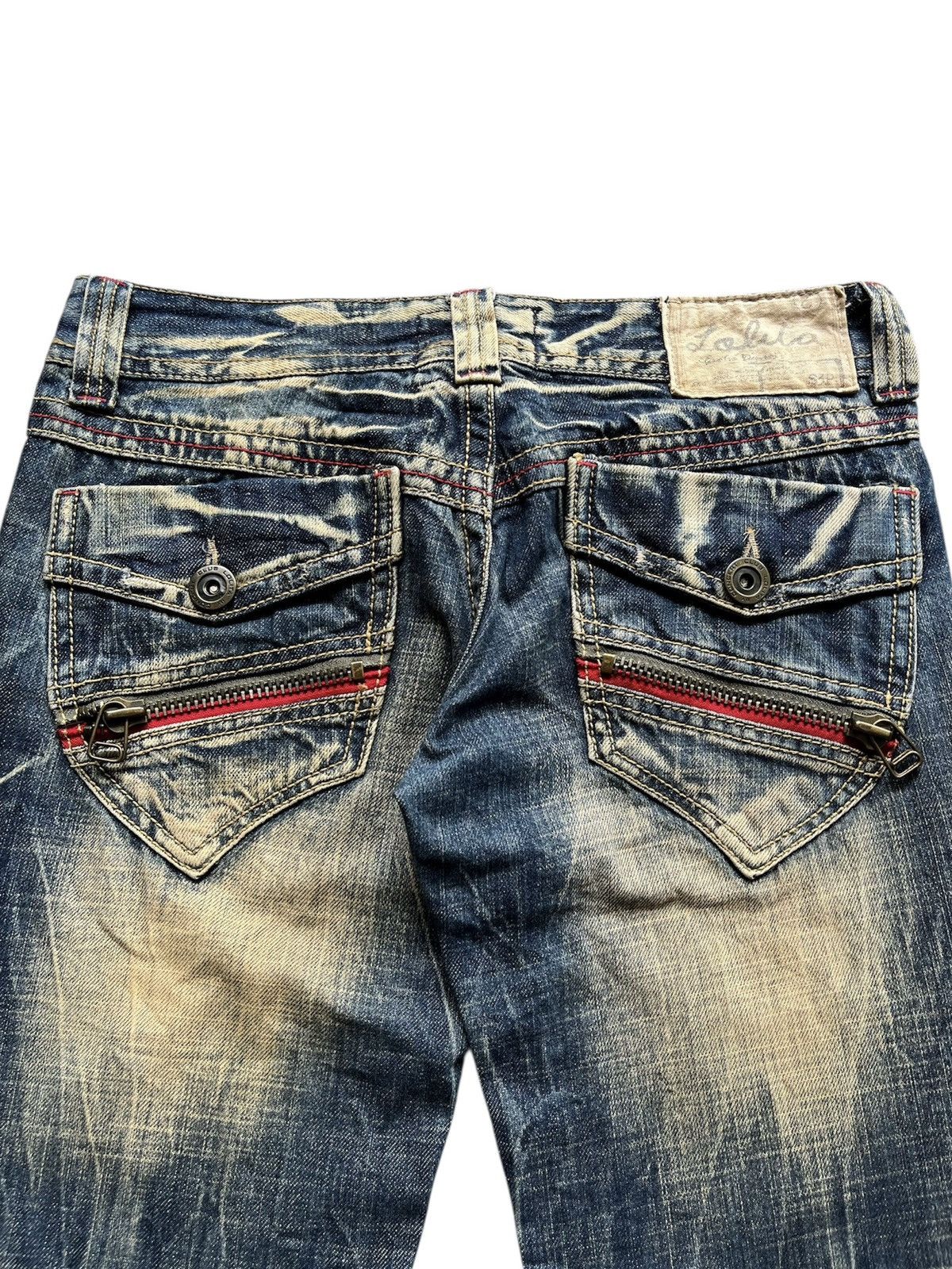 Japanese Brand Lolita Low Rise Distressed Flare Denim Lgb Style Size US 27 - 8 Thumbnail