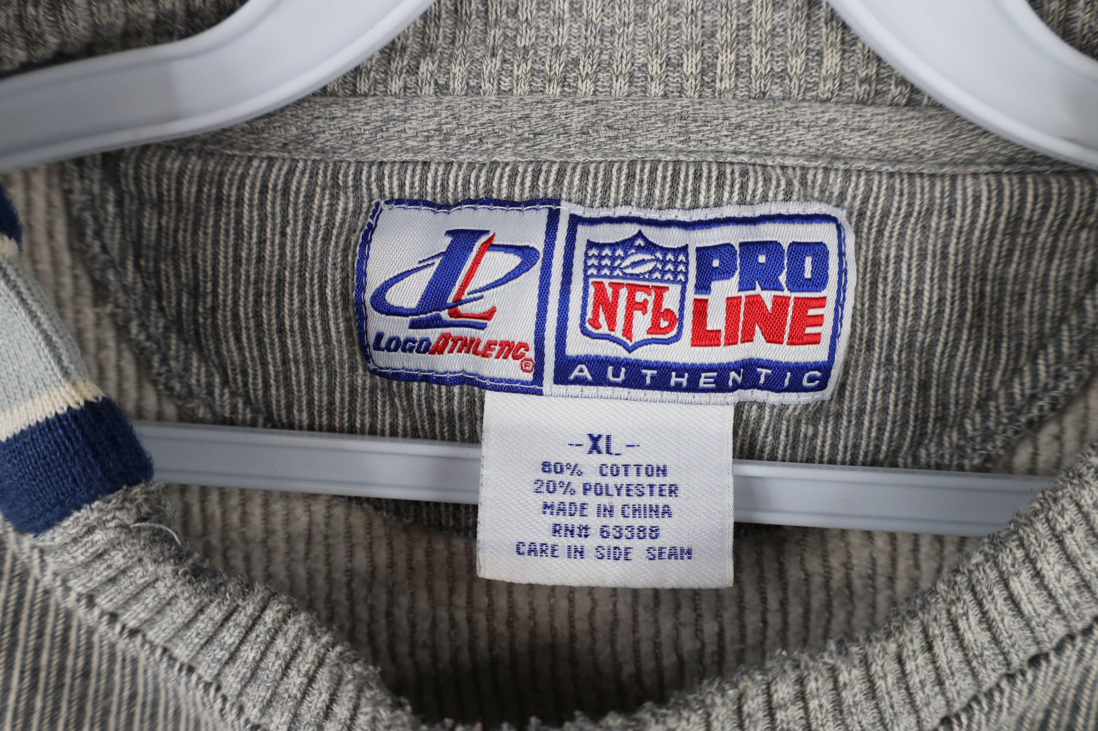 Vintage Vintage 90s Ribbed Dallas Cowboys Football Sweatshirt Gray Size US XL / EU 56 / 4 - 10 Thumbnail