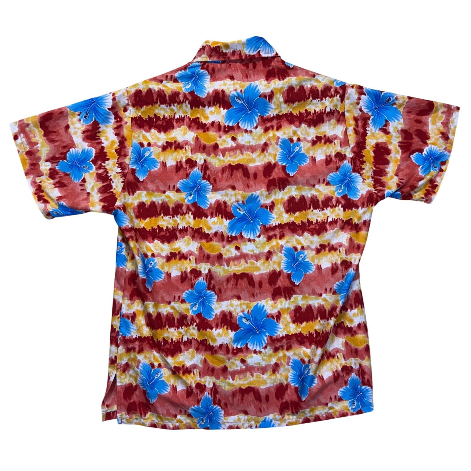 The Unbranded Brand Laleela Hawaiian Floral Shirt Mens Medium Blue Red Button Up Size US M / EU 48-50 / 2 - 6 Thumbnail