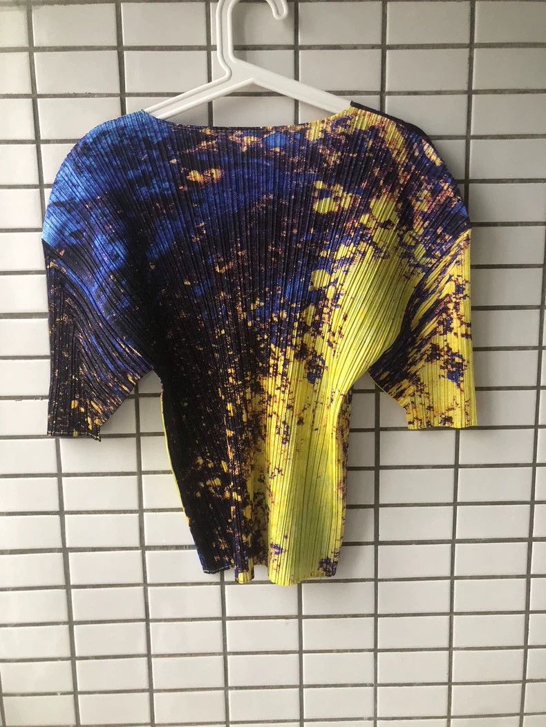 Issey Miyake Issey Miyake size:3 Yellow and black pleated short-sleeved Size XS / US 0-2 / IT 36-38 - 4 Thumbnail