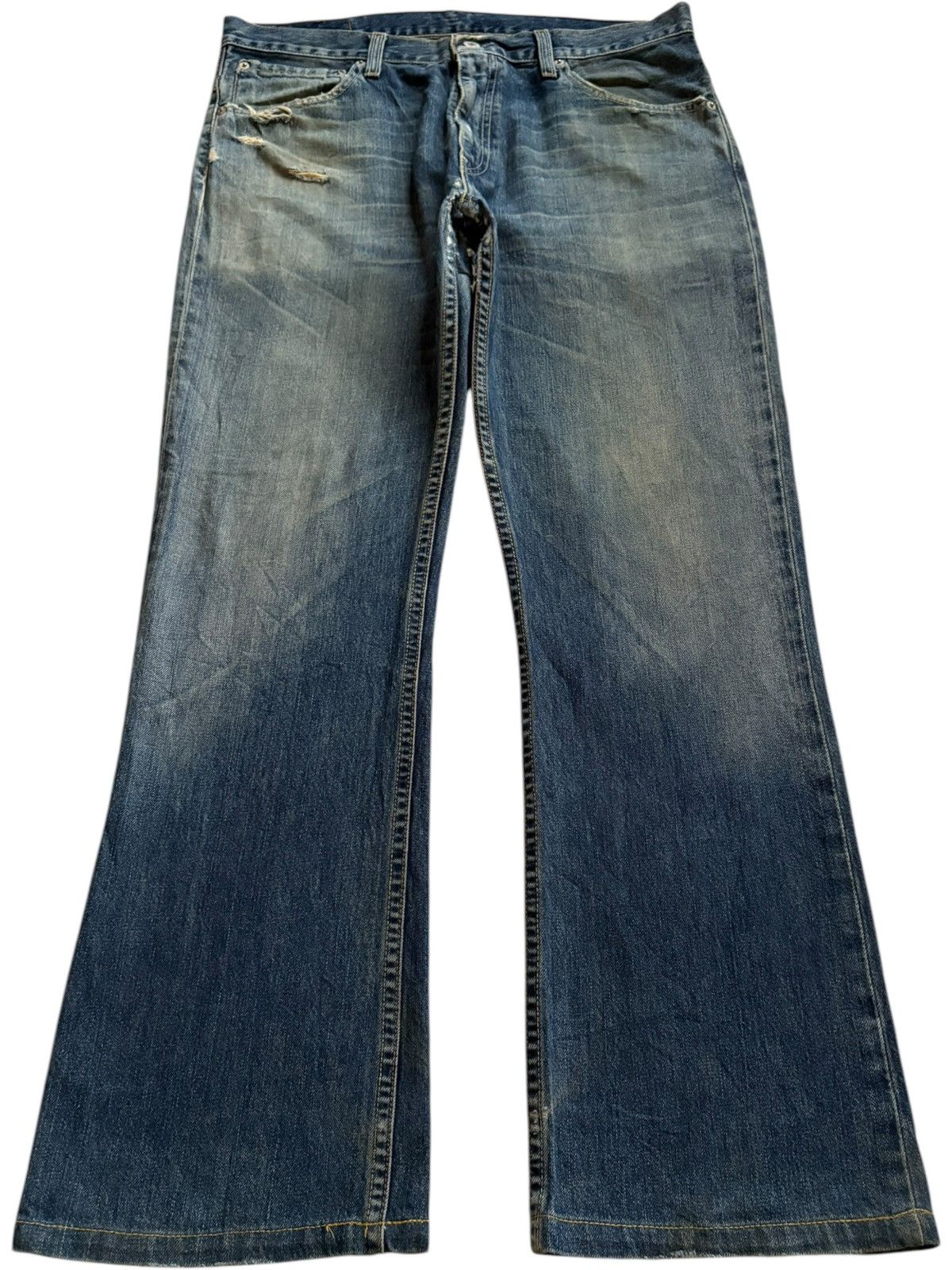 Levi's Vintage 90s Levis 507 Mud Wash Distressed Bootcut Jeans Size US 35 - 1 Thumbnail