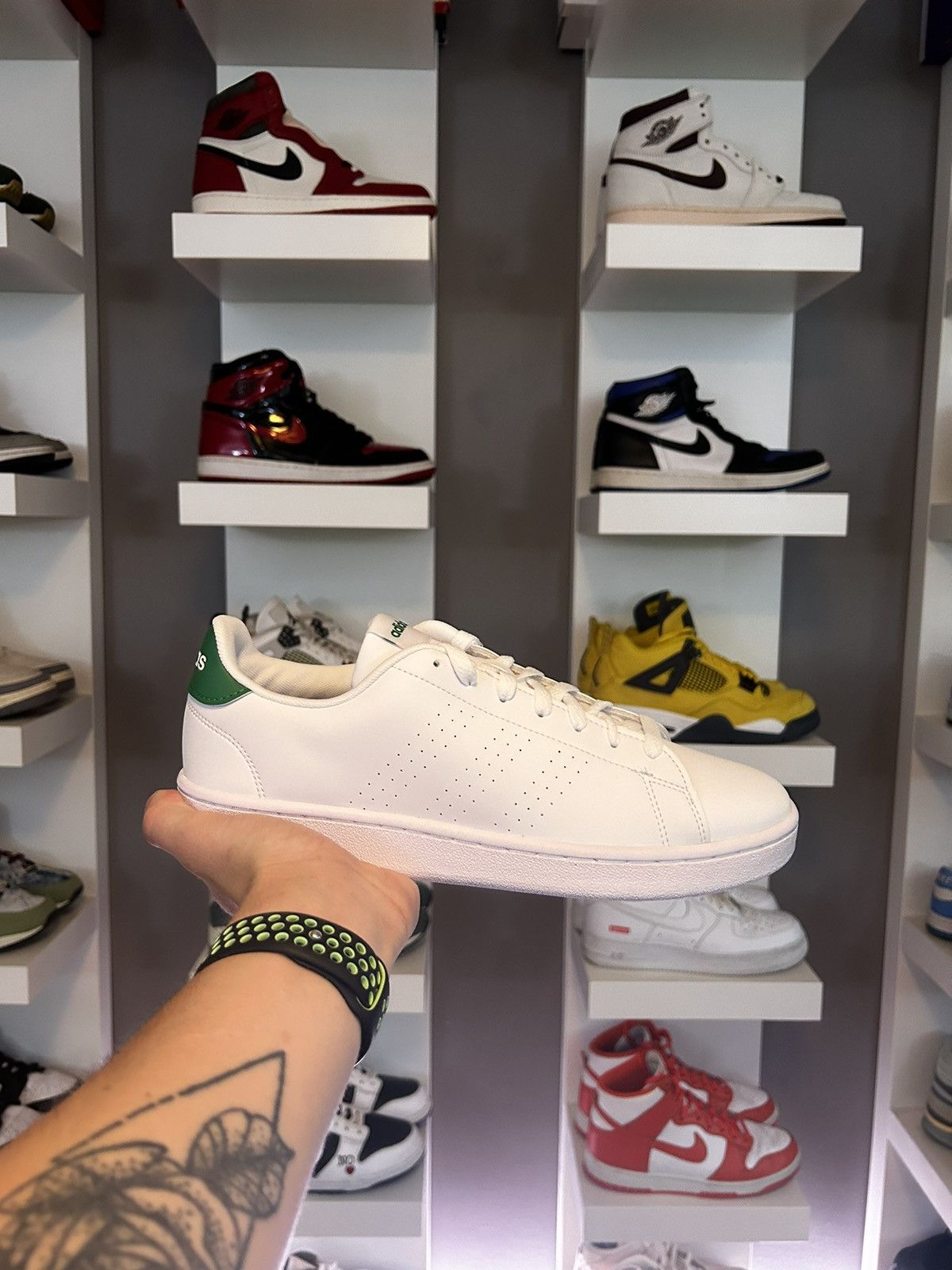 Adidas Adidas Advantage Sneakers Classic White Green Men Size 10 Size US 10 / EU 43 - 1 Thumbnail