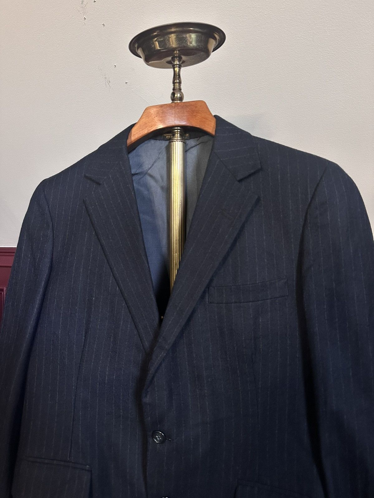 Haspel HASPEL vintage charcoal pinstriped MiUSA jacket Size 40R - 2 Thumbnail