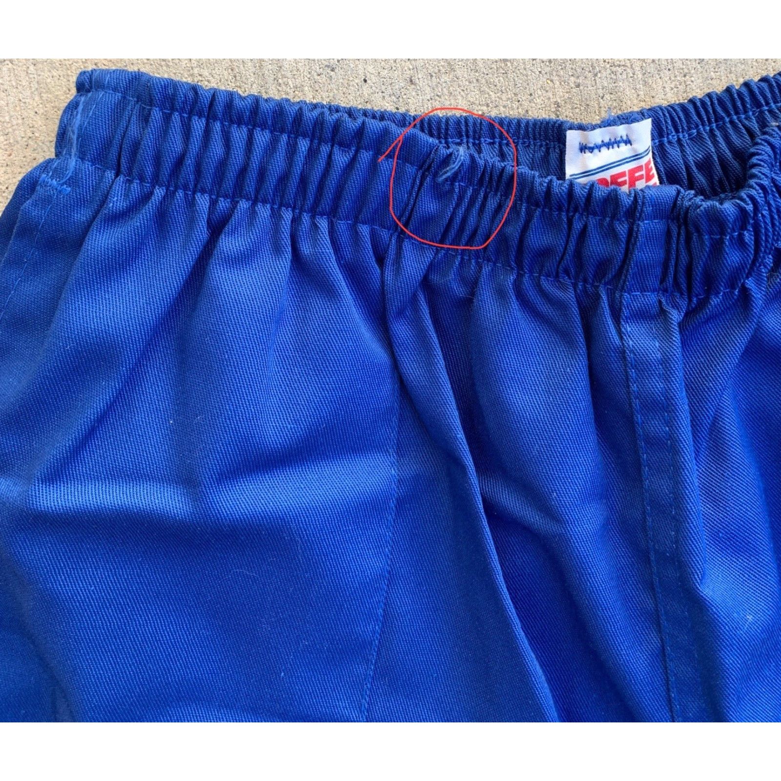 Soffe VINTAGE Soffe Shorts Unisex Adults M Blue Cotton Blend Drawstring Waist Flat Front Graphic Left Leg 32-34 12” Rise Casual Size US 31 - 3 Thumbnail
