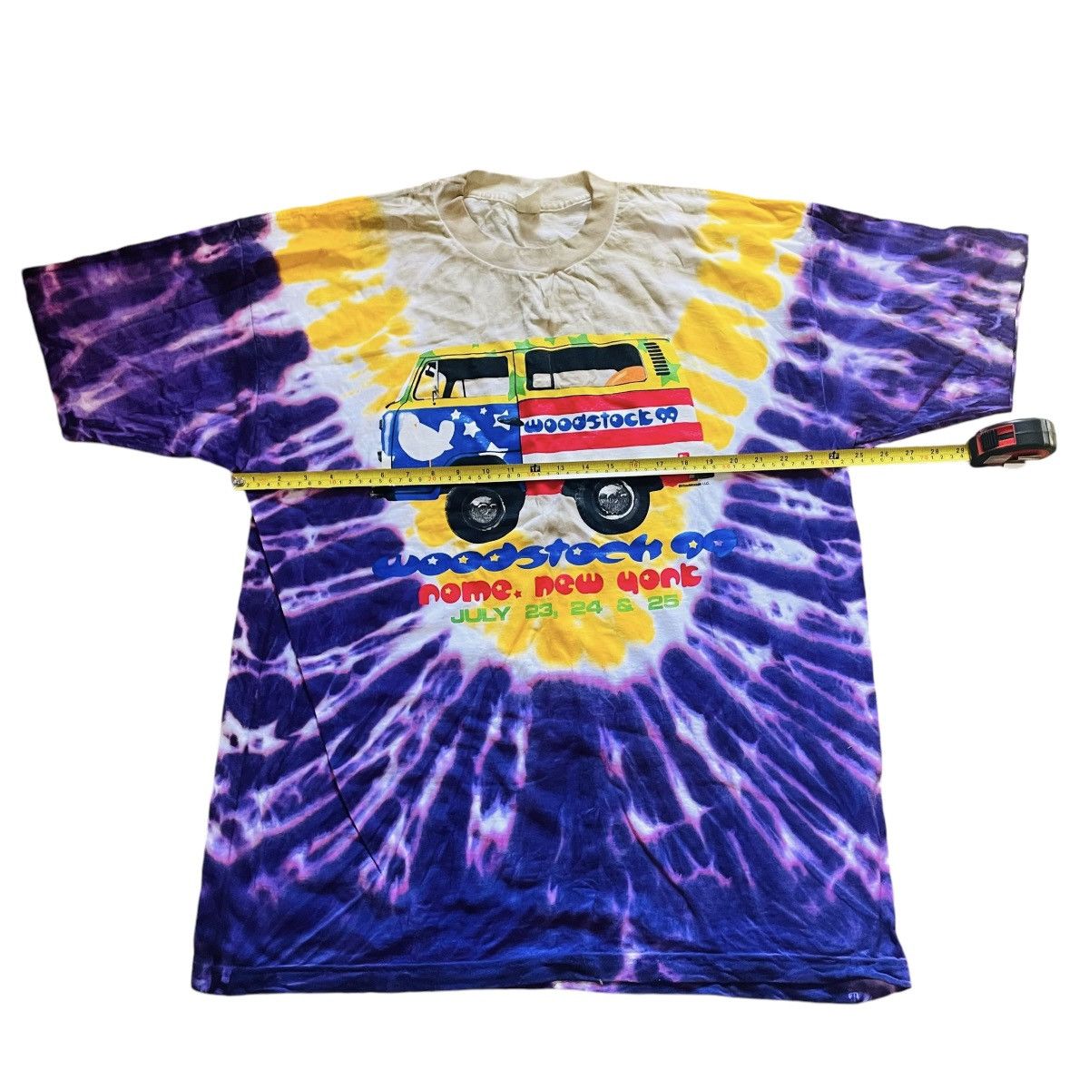 Vintage Vtg Woodstock 99 Volkswagen Bus Tie Dye Concert T-Shirt XL Size US XL / EU 56 / 4 - 6 Thumbnail