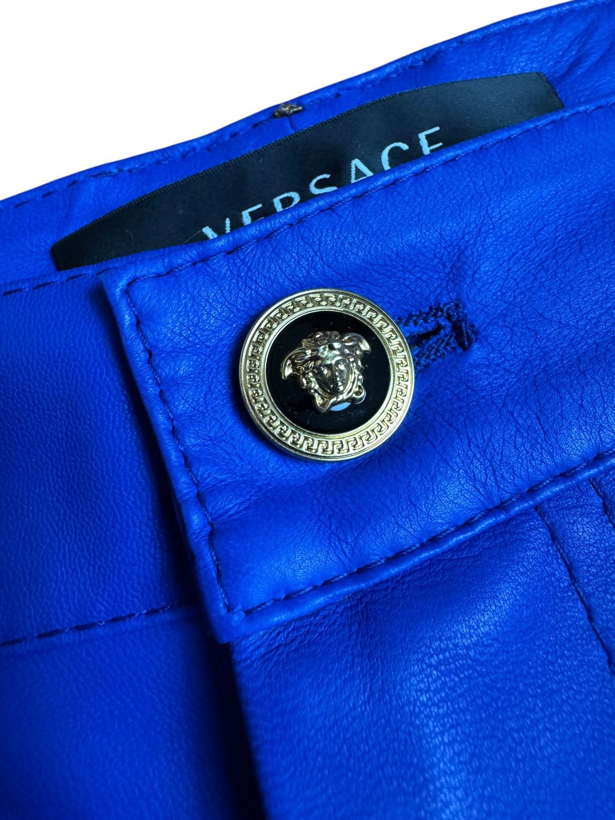 Versace Versace Leather Cargo Pants - Electric Blue Size US 33 - 5 Thumbnail