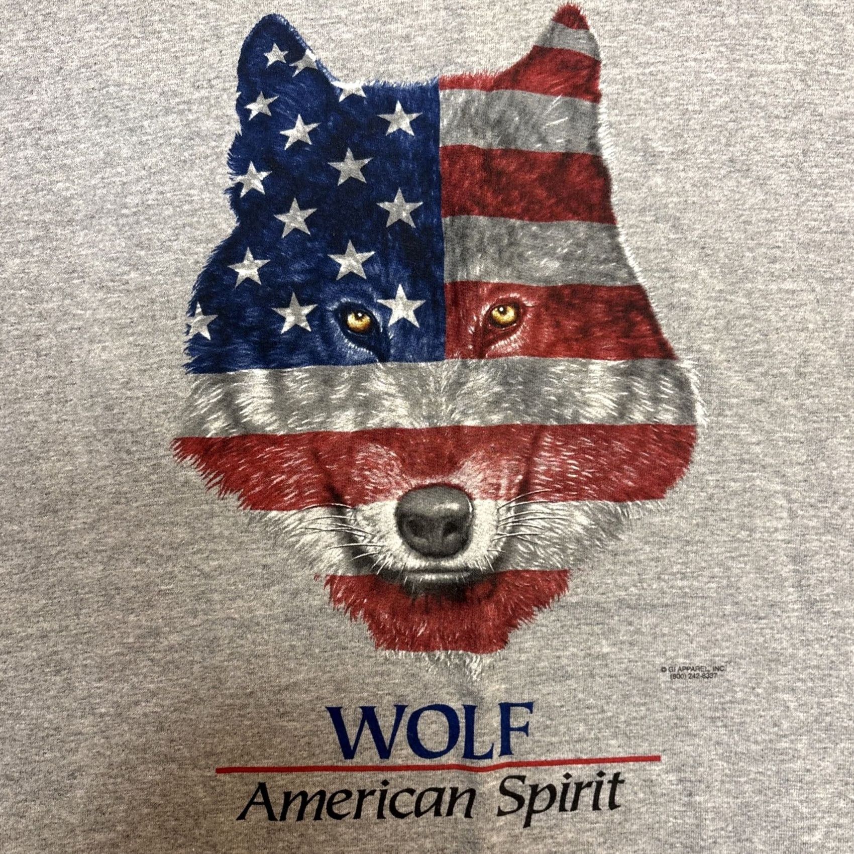 Vintage Tennessee River TShirt Grey Wolf Patriotic Cotton M USA Flag Graphic Tee Men Short Sleeve Crew Neck Blue Size US M / EU 48-50 / 2 - 2 Thumbnail