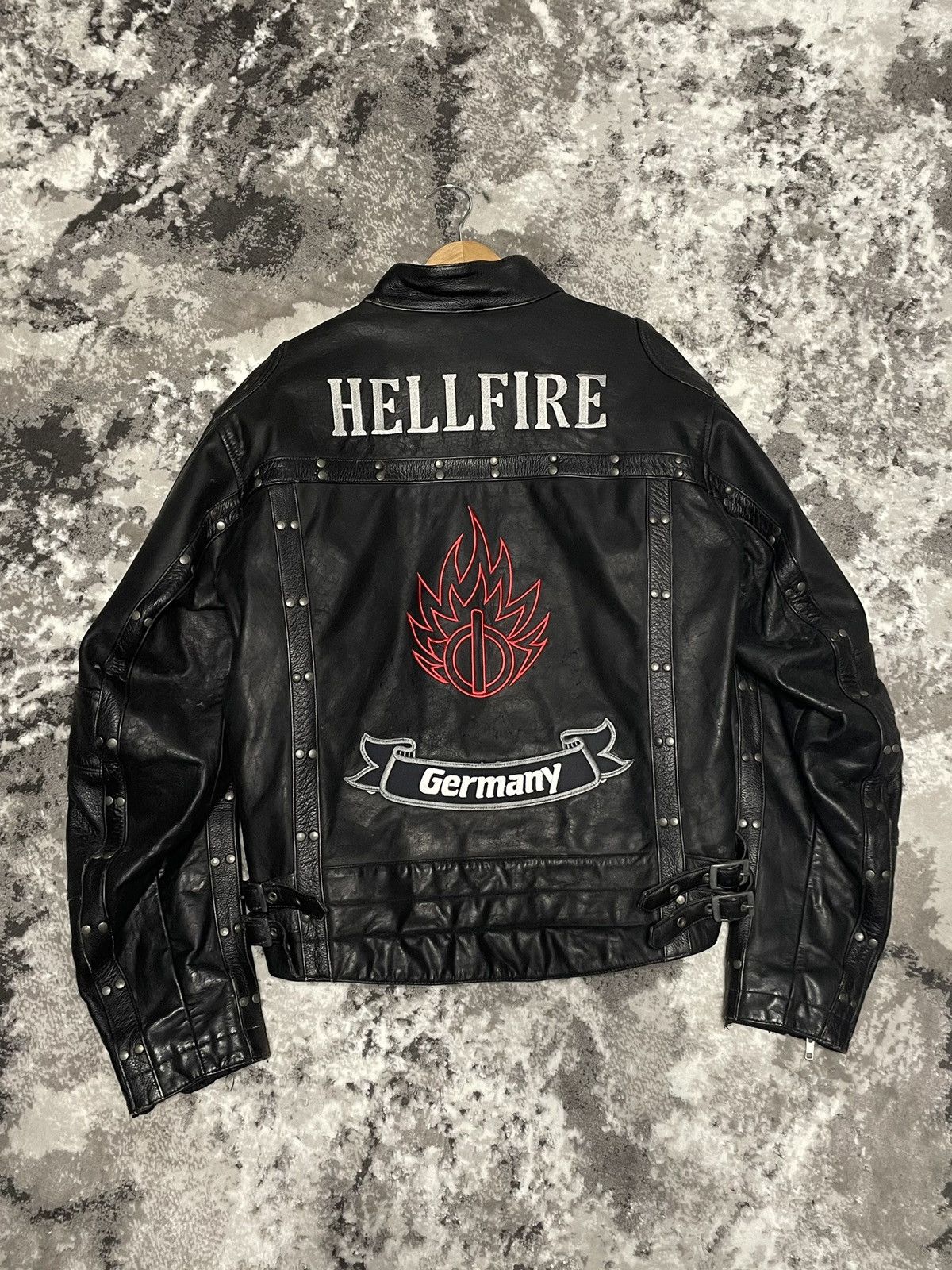 Hedi Slimane 🔥 RARE HELLFIRE LEATHER JACKET MOTO BIKER Racing Hedi ...