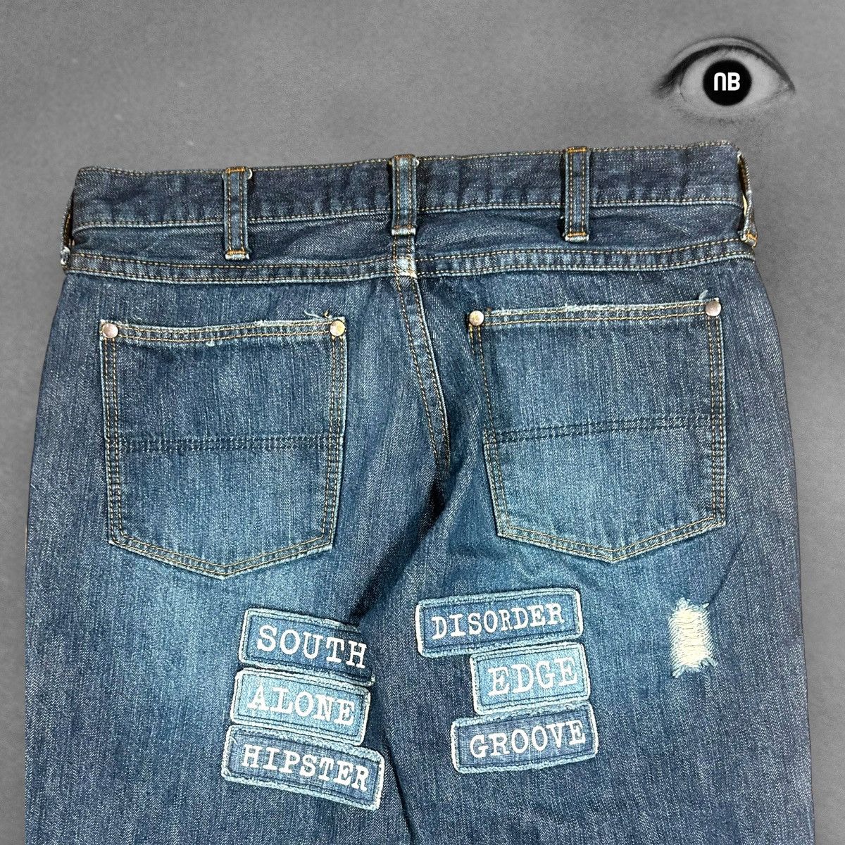 Number (N)ine Number (N)ine S/S02 The Modern Age Patch Denim Jeans Blue Size US 30 / EU 46 - 6 Thumbnail