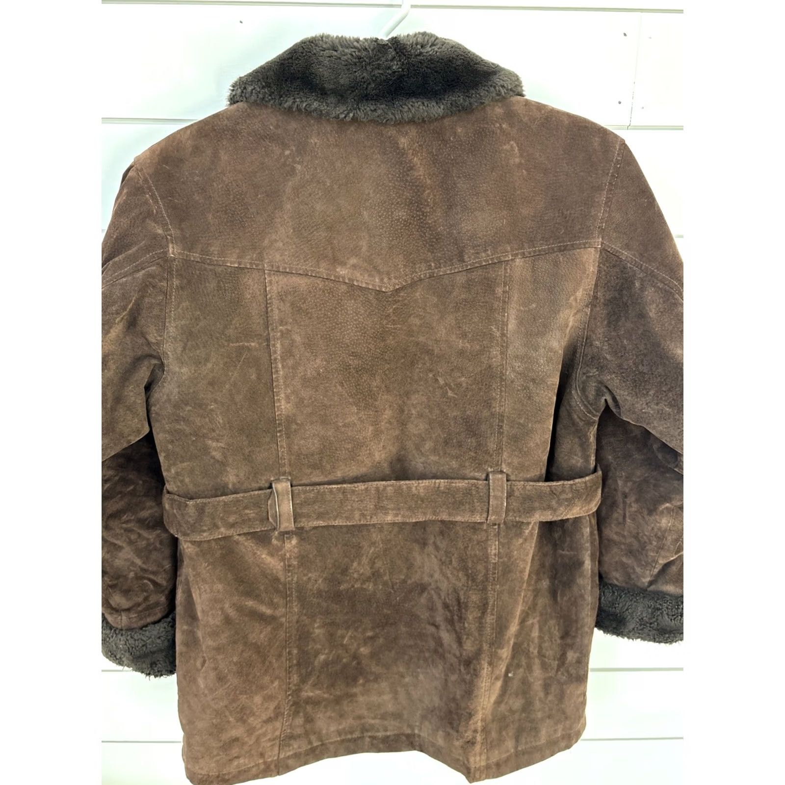 Vintage VINTAGE Wilsons Leather Parka Coat Jacket Womens Small Brown Fur Trim Leather Suede Belted Long Coat Womens Size S / US 4 / IT 40 - 8 Thumbnail