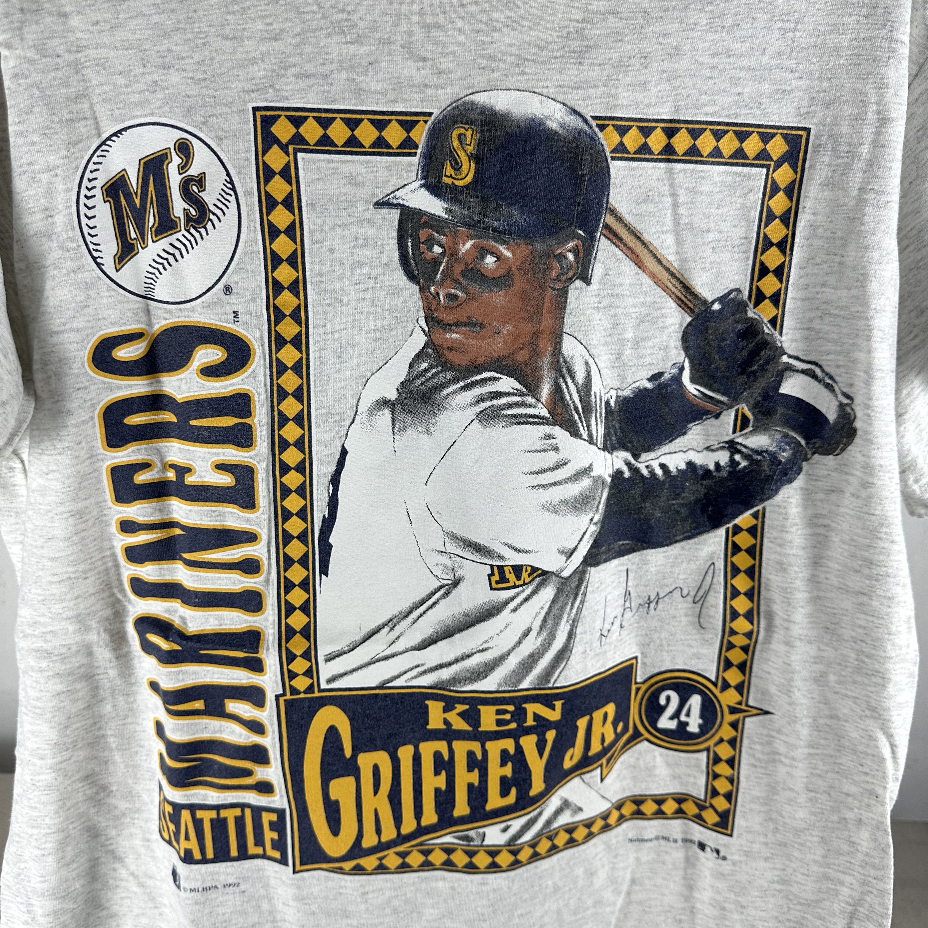 Vintage 1992 Ken Griffey Jr Seattle Mariners MLB Nutmeg T-Shirt Size US L / EU 52-54 / 3 - 2 Thumbnail