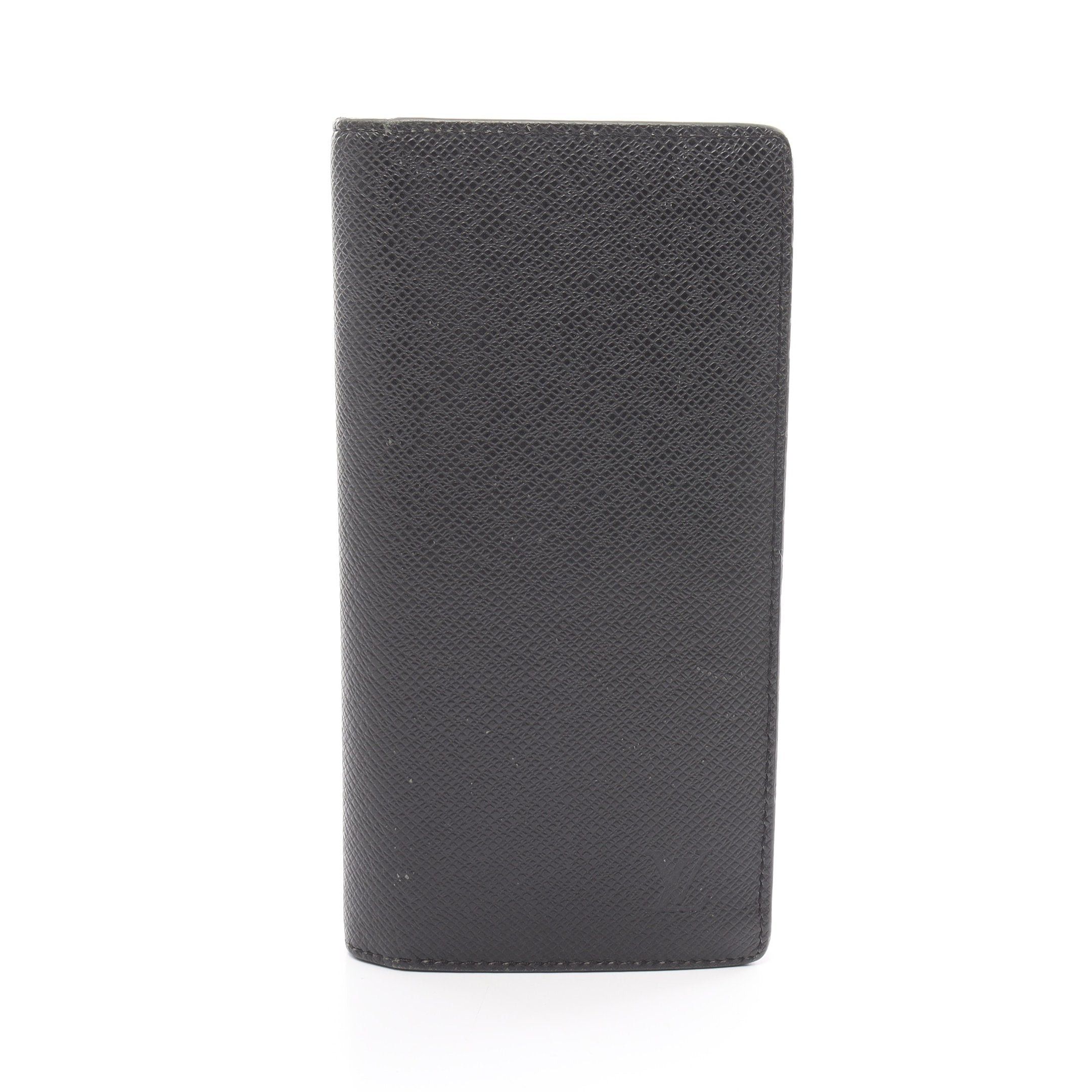 image of Louis Vuitton Portefeuil Plaza Taiga Ardoise Bi-Fold Long Wallet Leather Black, Men's