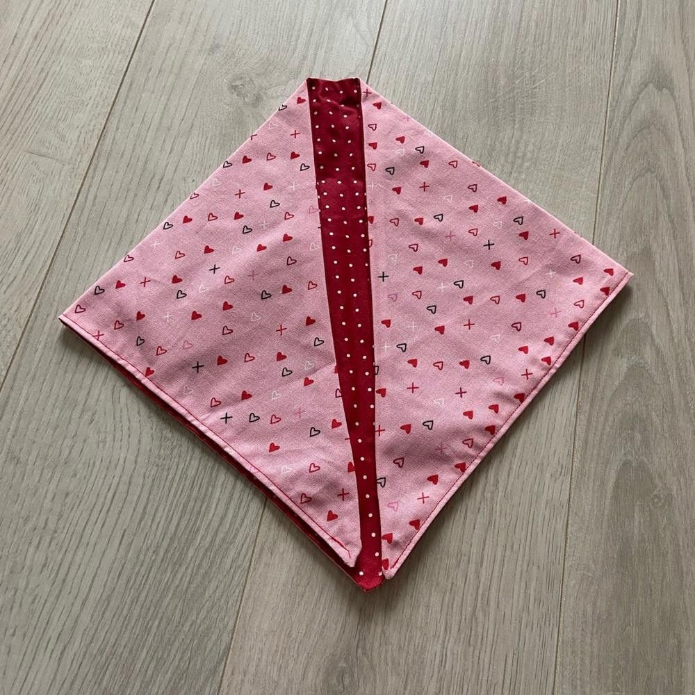 Designer Pink and Red Valentines Love Dog Bandana Size ONE SIZE - 4 Thumbnail