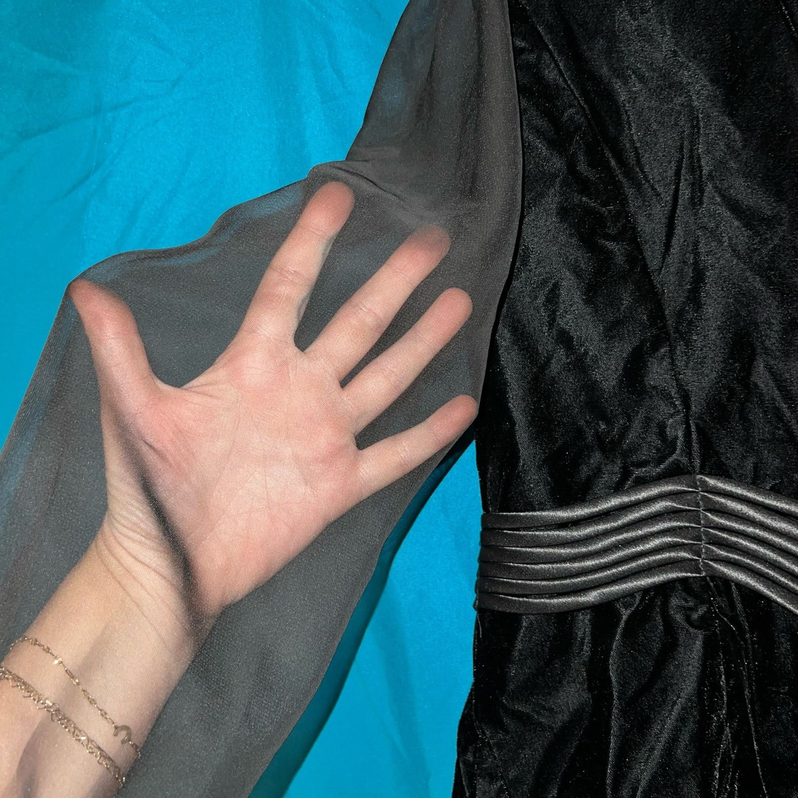 Other R&K Blazer Petite Women's Vintage Velvet Chiffon Sleeves Size L / US 10 / IT 46 - 4 Thumbnail