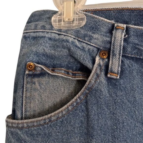 Wrangler Wrangler Size 33x32 Jeans Mens Regular Fit Blue Denim 100% C Size US 33 - 4 Thumbnail