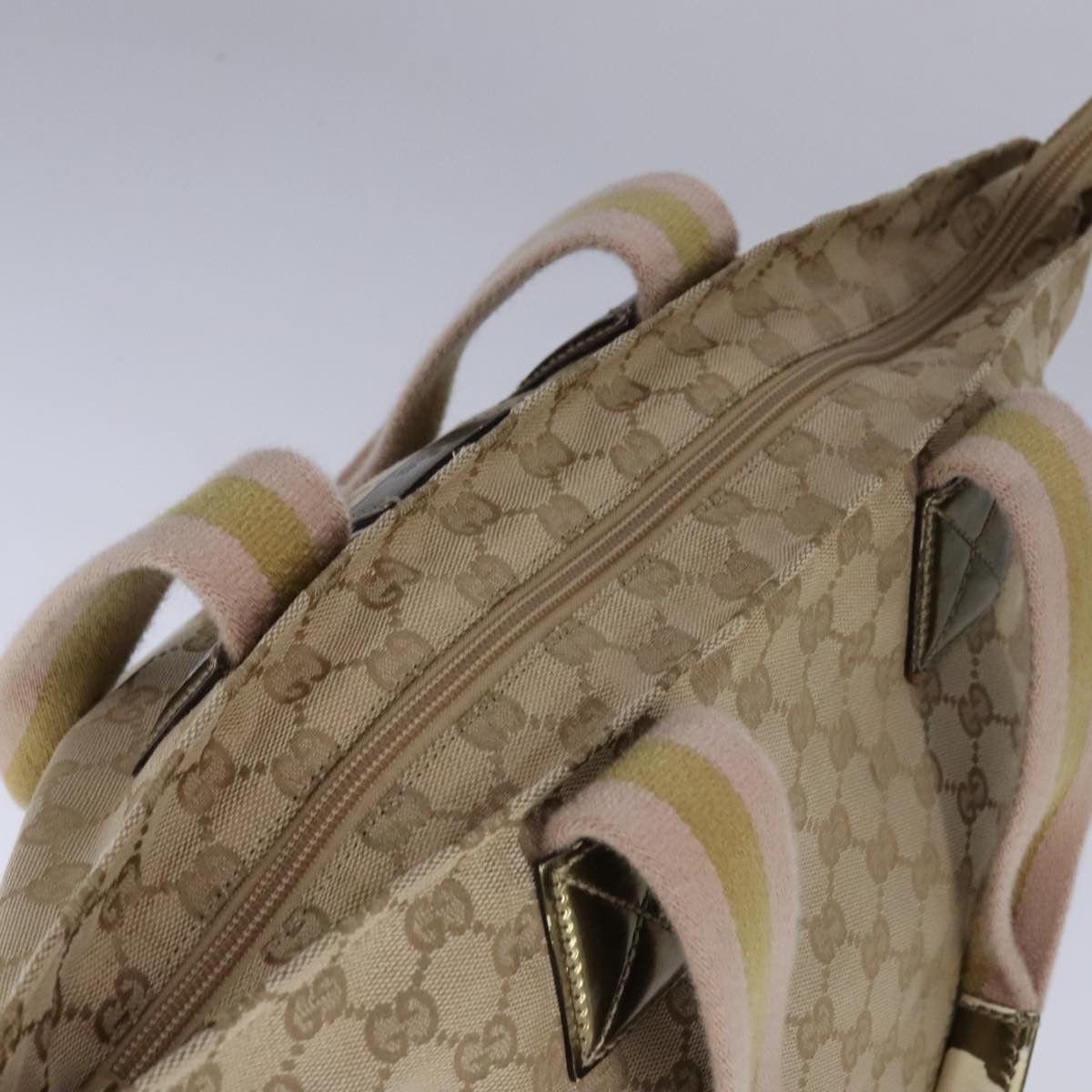 Gucci GUCCI GG Canvas Sherry Line Tote Bag Beige Gold Pink Size ONE SIZE - 6 Thumbnail
