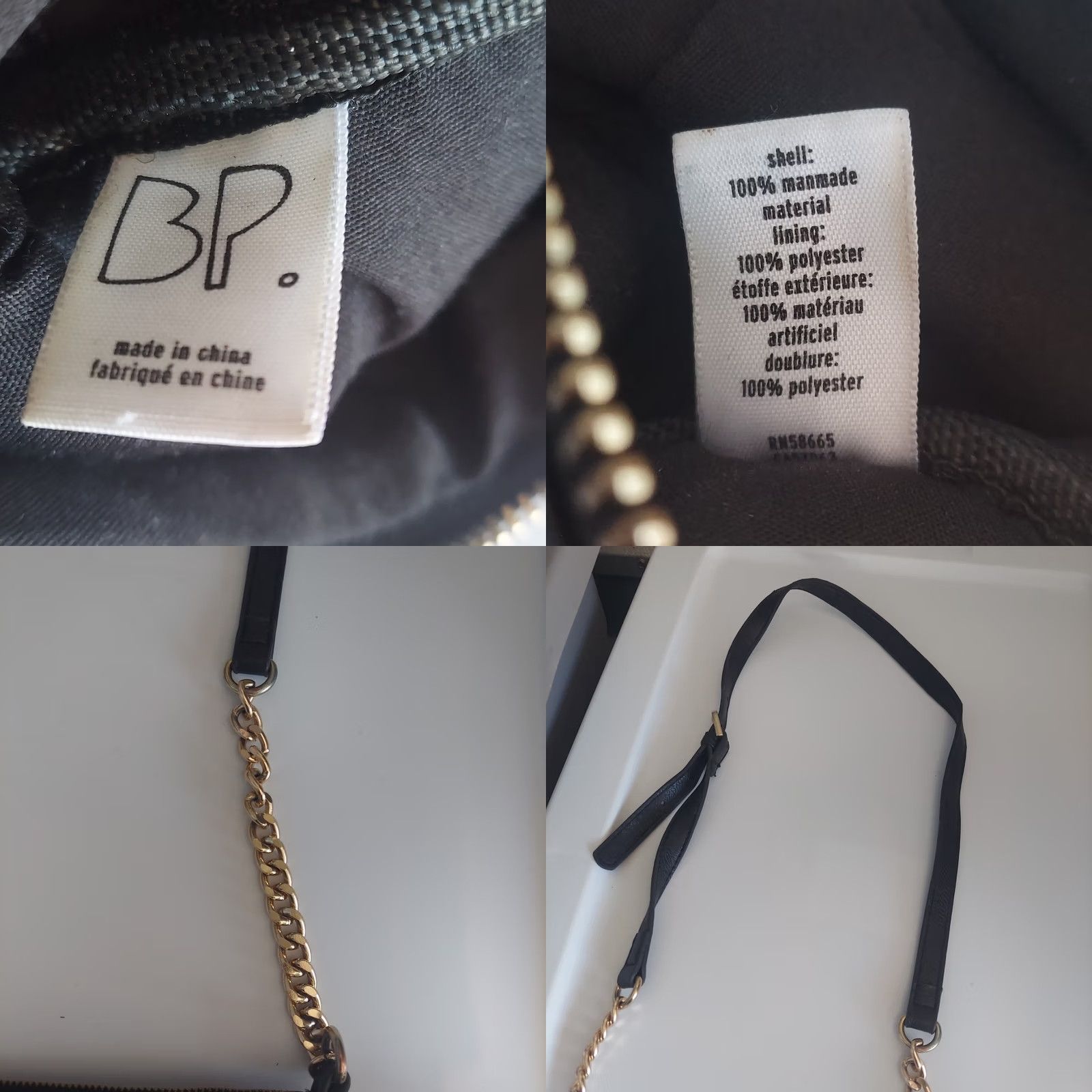 Vintage BP Gold Chain Black Crossbody Purse Bag Size ONE SIZE - 9 Thumbnail