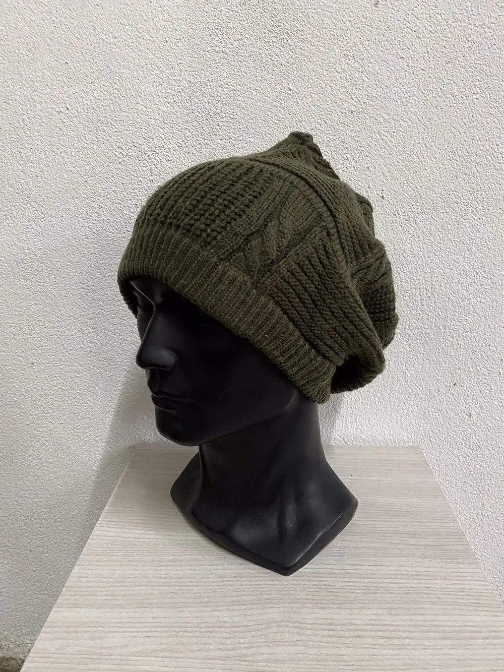 Japanese Brand Japanese Brand Military Colour Knit Beanie Hat Size ONE SIZE - 2 Thumbnail