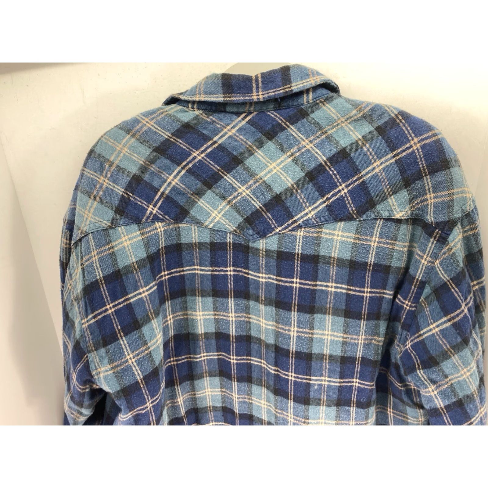 Roper VINTAGE Roper Plaid Flannel Shirt Jacket Pearl Snap Shacket Men L Blue Quilted Rodeo Shirt Man Large Blue Plaid Rodeo Size US L / EU 52-54 / 3 - 7 Thumbnail