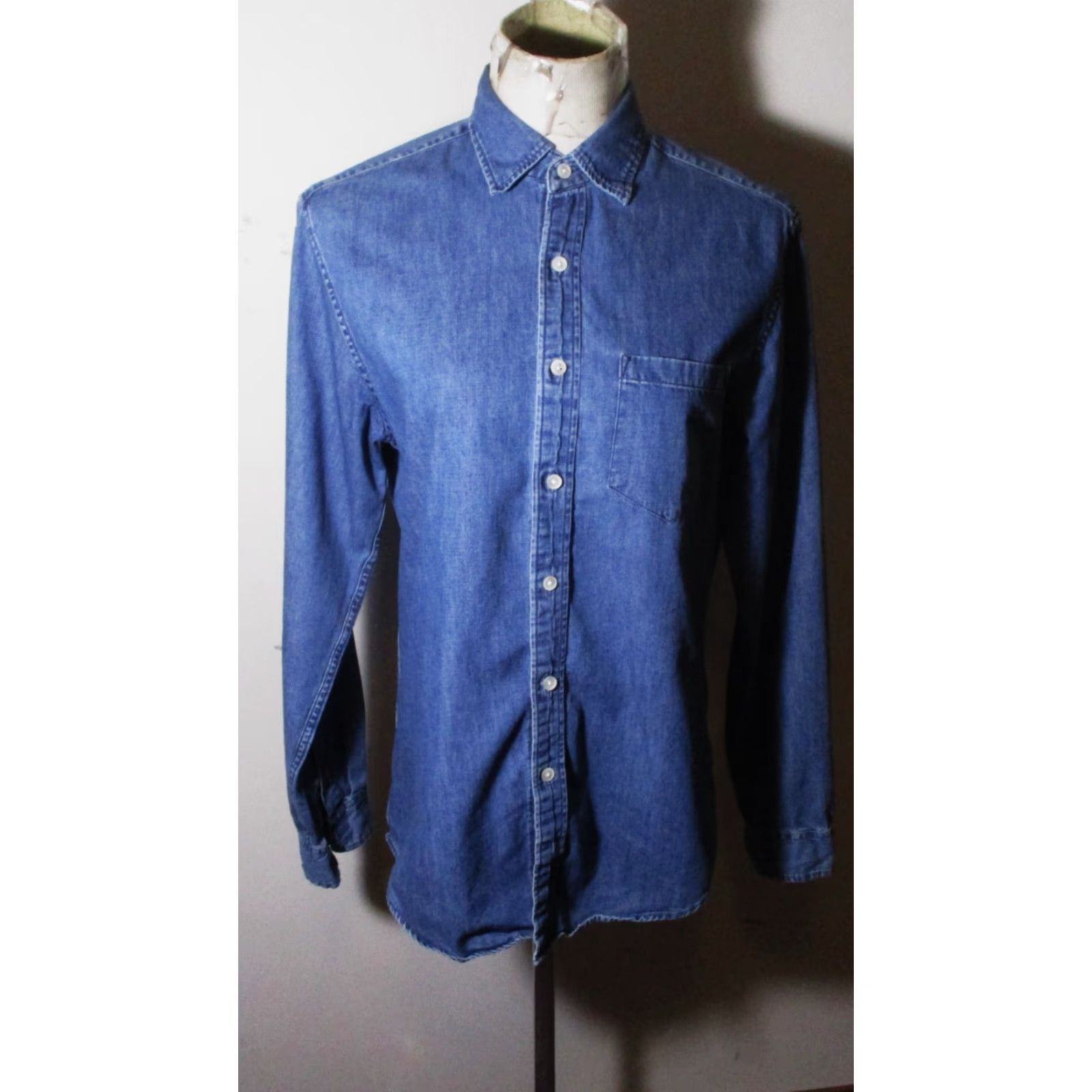 J.Crew J.CREW Mercantile Blue Long Sleeve Denim Shirt Women's S Casual Shirt Denim 100% Cotton Regular Fit Pockets Button Front Size S / US 4 / IT 40 - 2 Thumbnail