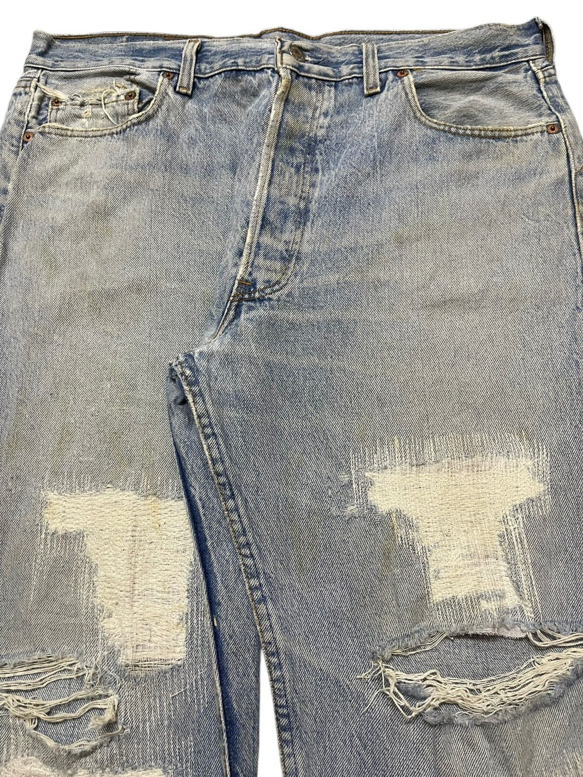 Levi's Vintage 90s Levis 501 Faded Wash Distressed Baggy Jeans Size US 36 / EU 52 - 4 Thumbnail