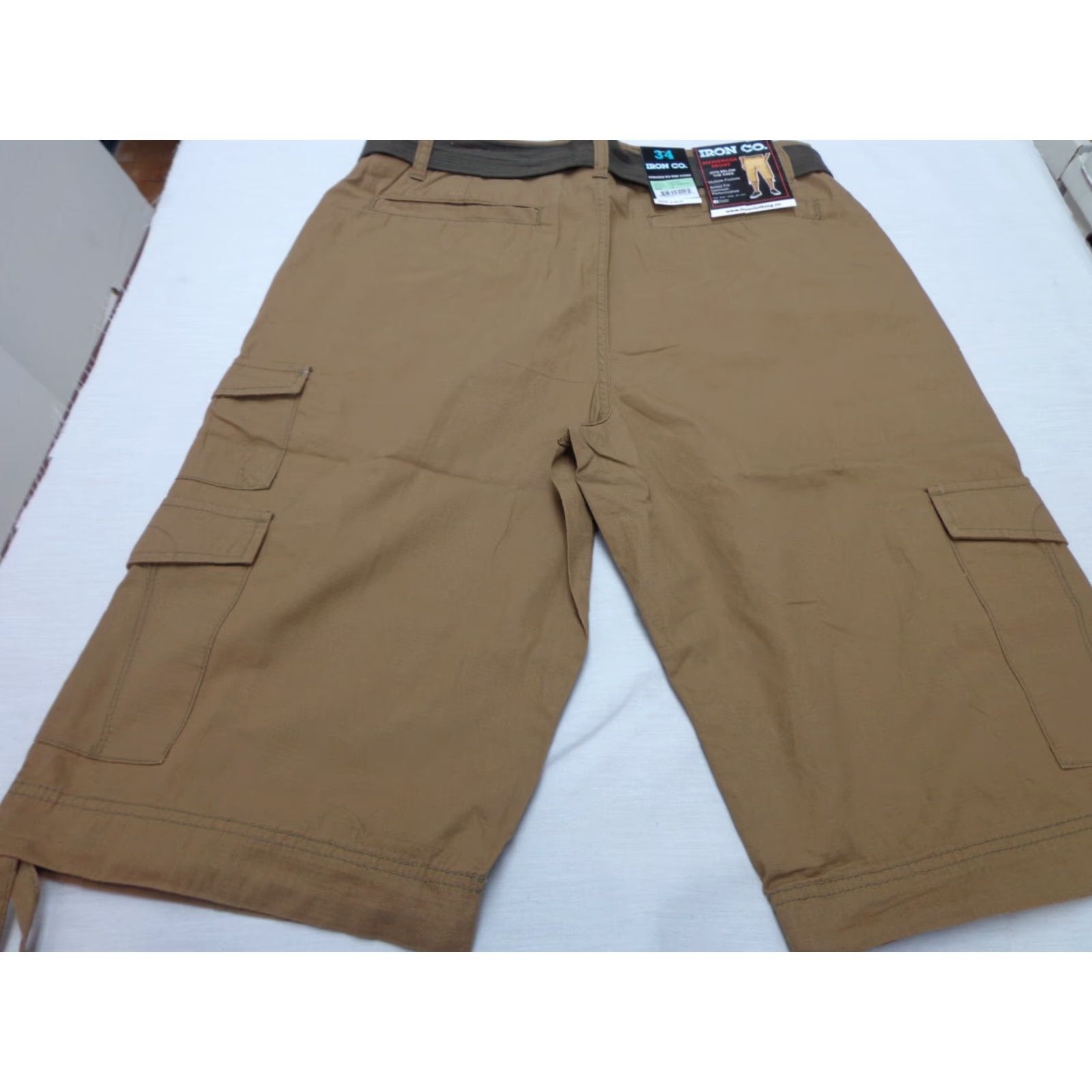Vintage VINTAGE Iron Co. Cargo Shorts Mens 34 Brown Belted Below Knee Tobacco IRON CO. 'Messenger' Cargo Belted Below Knee Shorts Vintage Tobacco Size 34 NEW Size US 34 / EU 50 - 4 Thumbnail