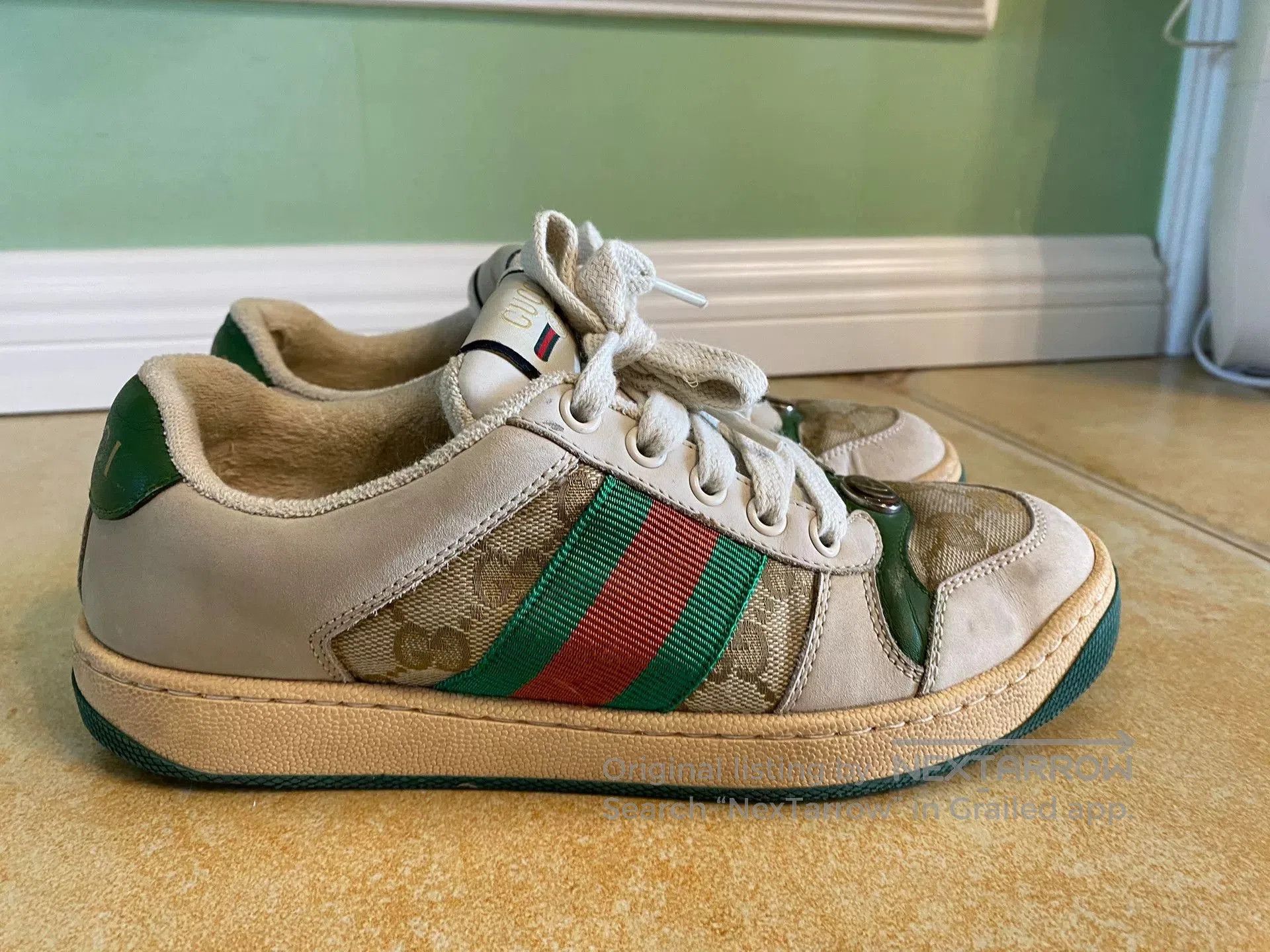 Gucci Gucci Green Tail Dirty Sneakers. Size US 4 / IT 34 - 1 Thumbnail