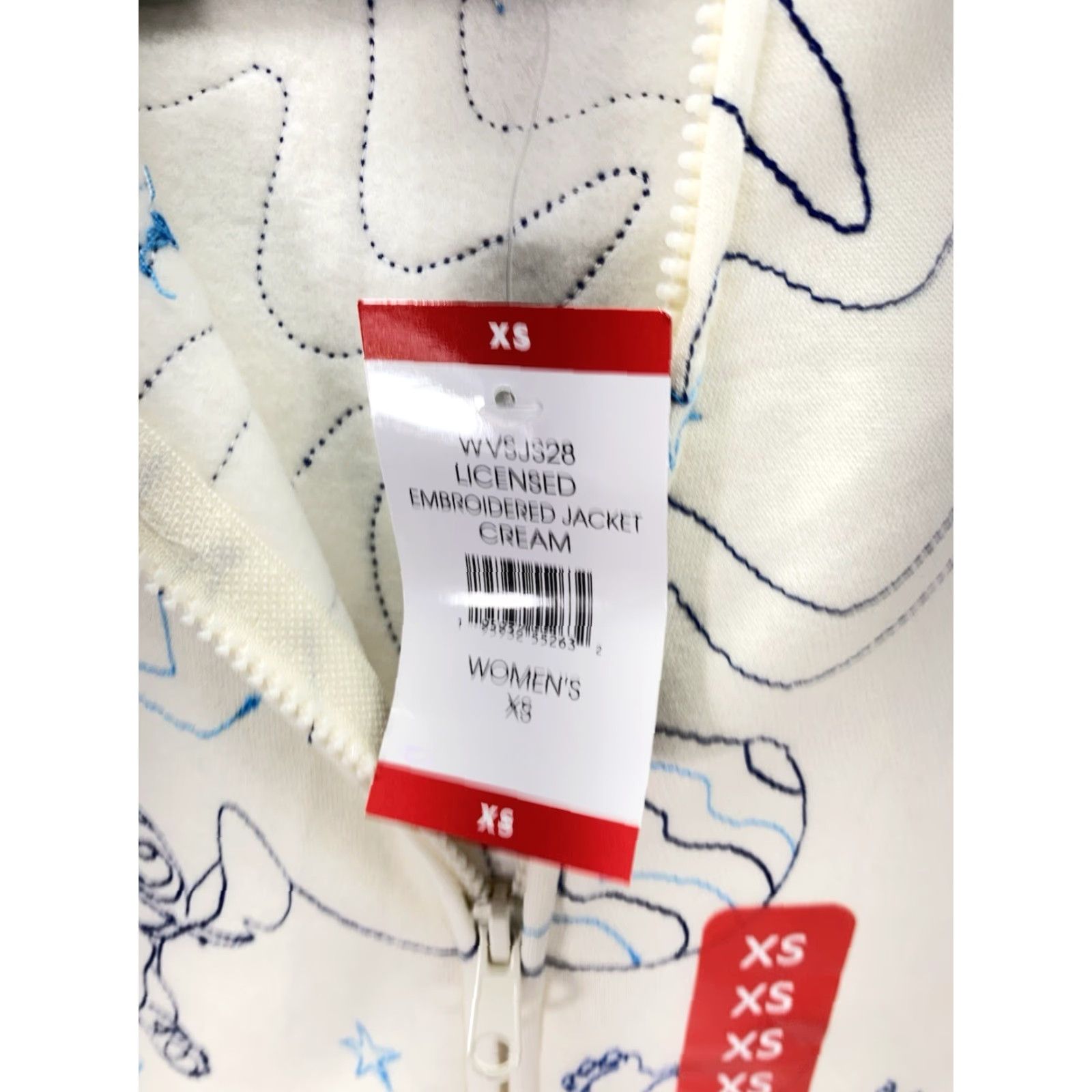 Disney Disney Stitch Hoodie Sweatshirt Women XS Ivory Full Zip AOP Embroidered NWT Size XS / US 0-2 / IT 36-38 - 5 Thumbnail