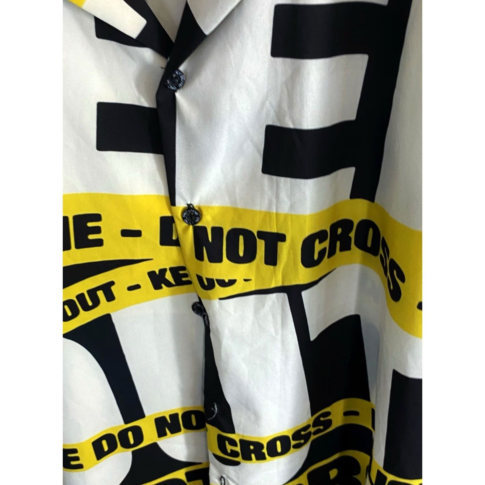 Vintage Only Brand Button-Up Shirt Large L Short Sleeve Men Sharp Caution Do Not Cross Wild Sleeve Button-Up Shirt Large L Mens Size US L / EU 52-54 / 3 - 5 Thumbnail