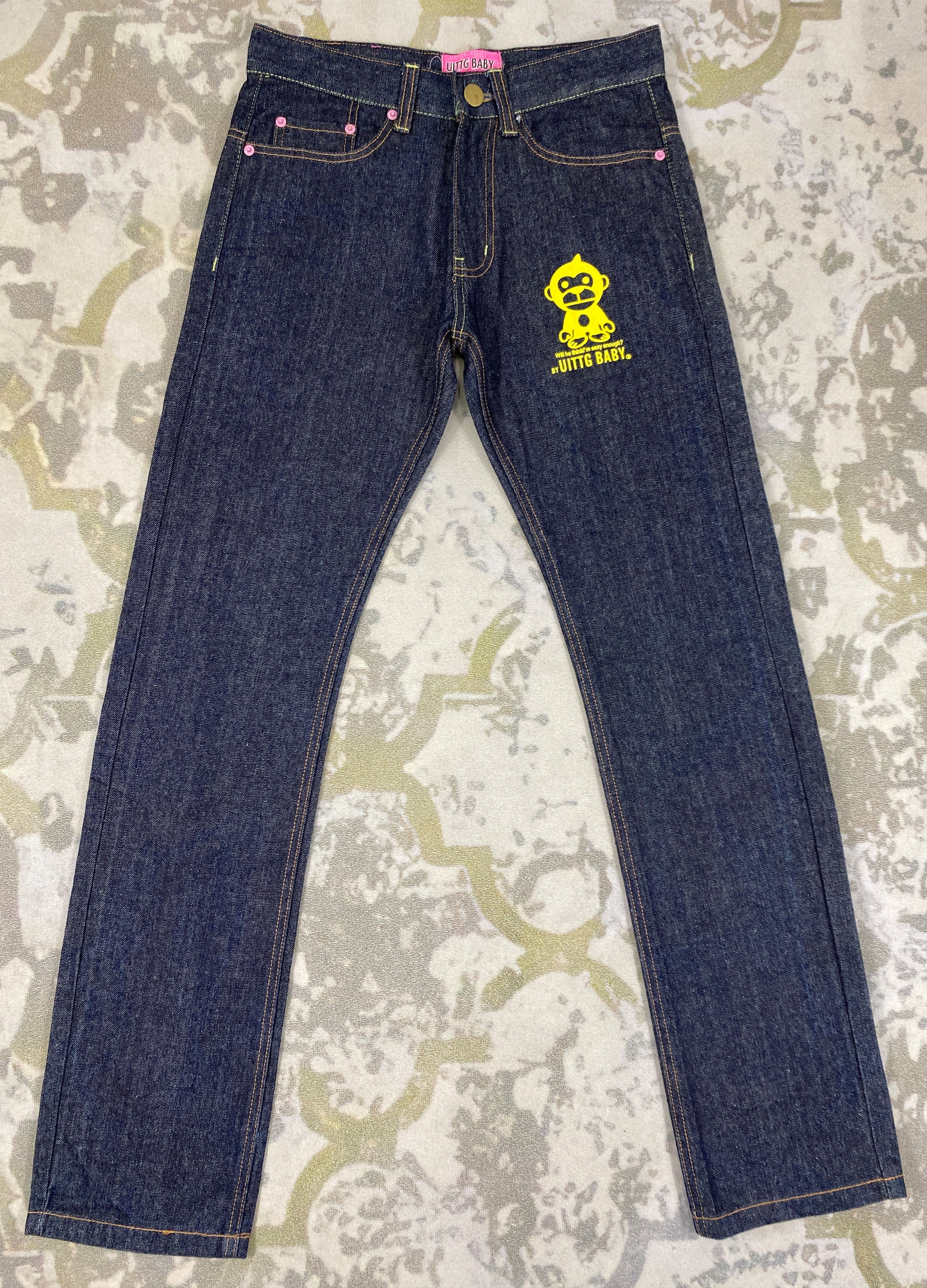 If Six Was Nine Japanese Brand Printed Uittg Baby Denim 30x32 -JN051 Size US 30 / EU 46 - 2 Thumbnail