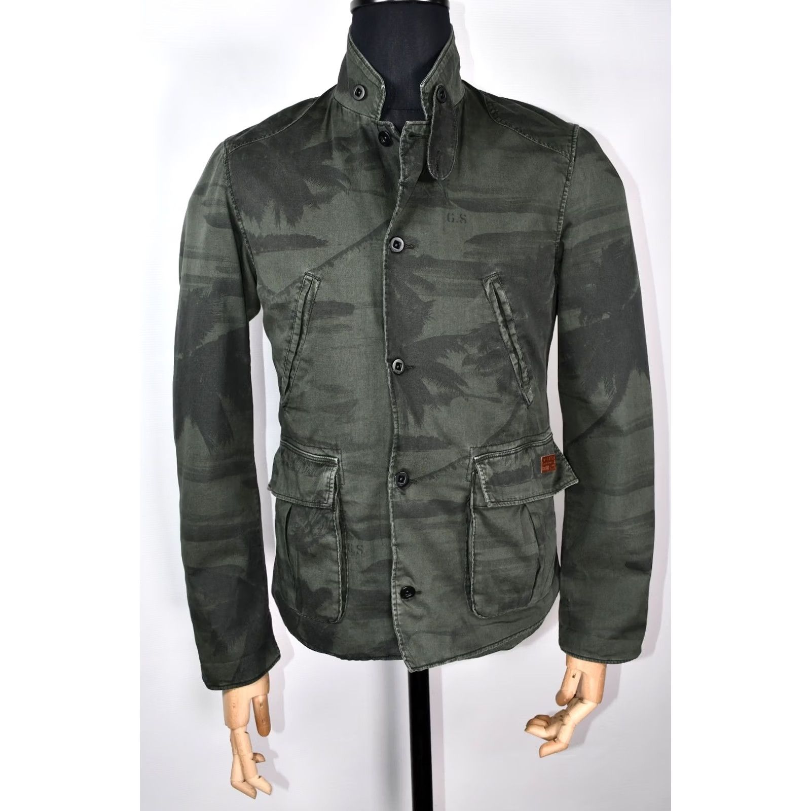 G-Star G-Star Raw Cargo Norris Palm Blazer Jacket M Men Green 100% Cotton Logo Vintage: No Casual Cardigan? Size 40R - 2 Thumbnail