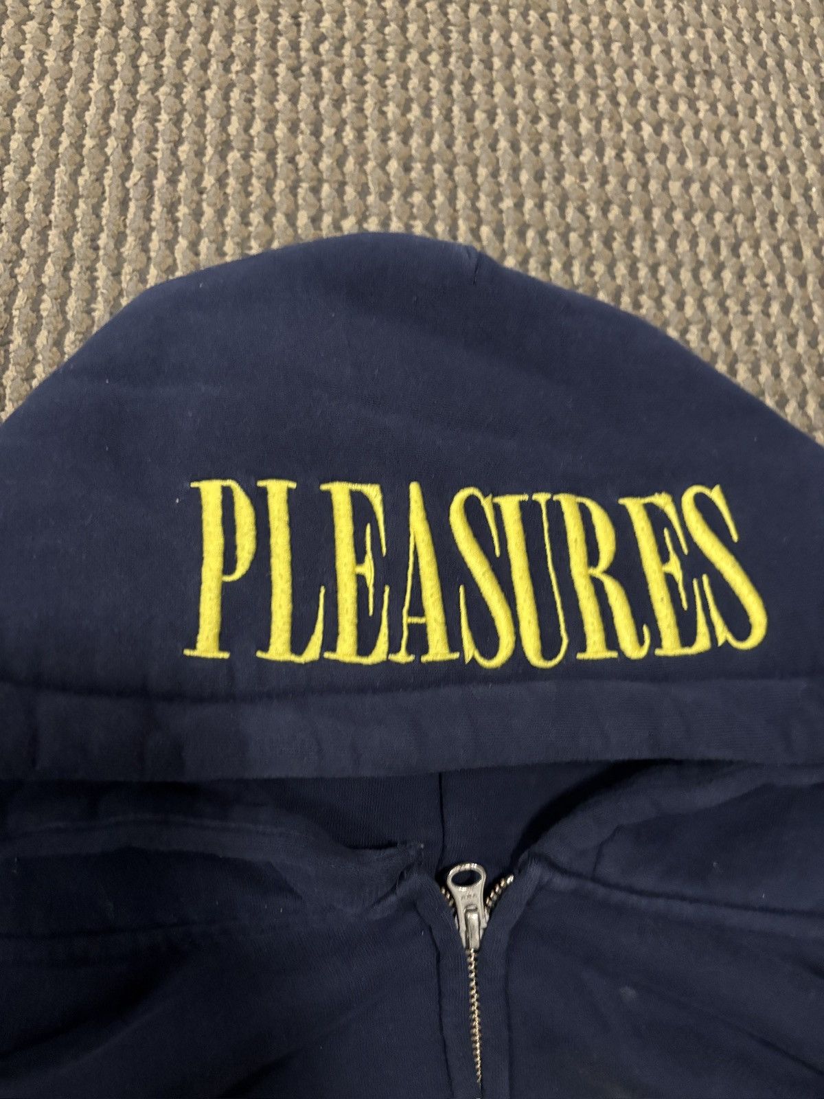 Pleasures Pleasures NERD zipup navy blue and yellow hoodie embriodered Size US M / EU 48-50 / 2 - 3 Thumbnail