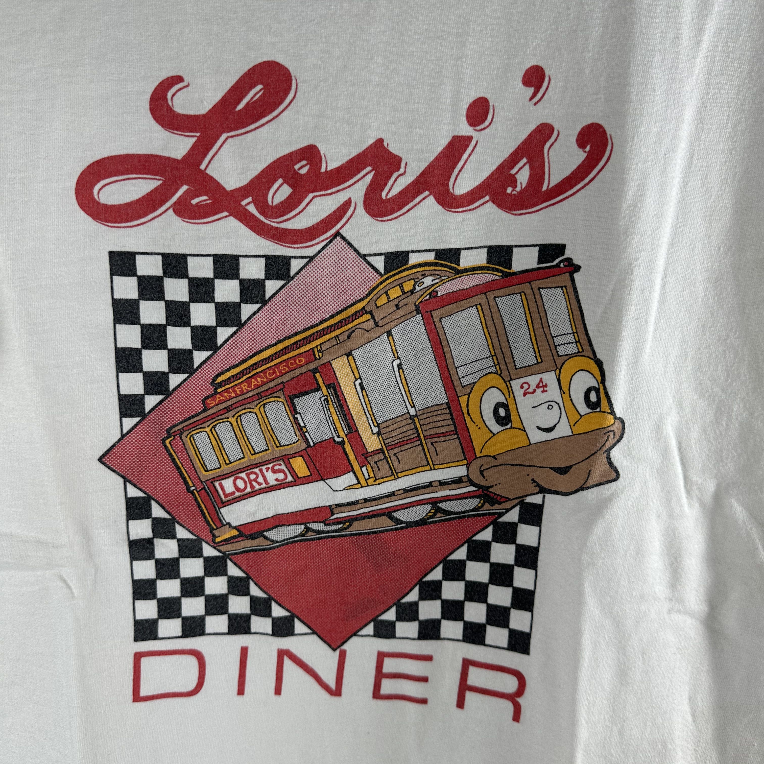 Vintage ​Vintage 90s Loris' Diner San Francisco Graphic T-Shirt Size US L / EU 52-54 / 3 - 2 Thumbnail