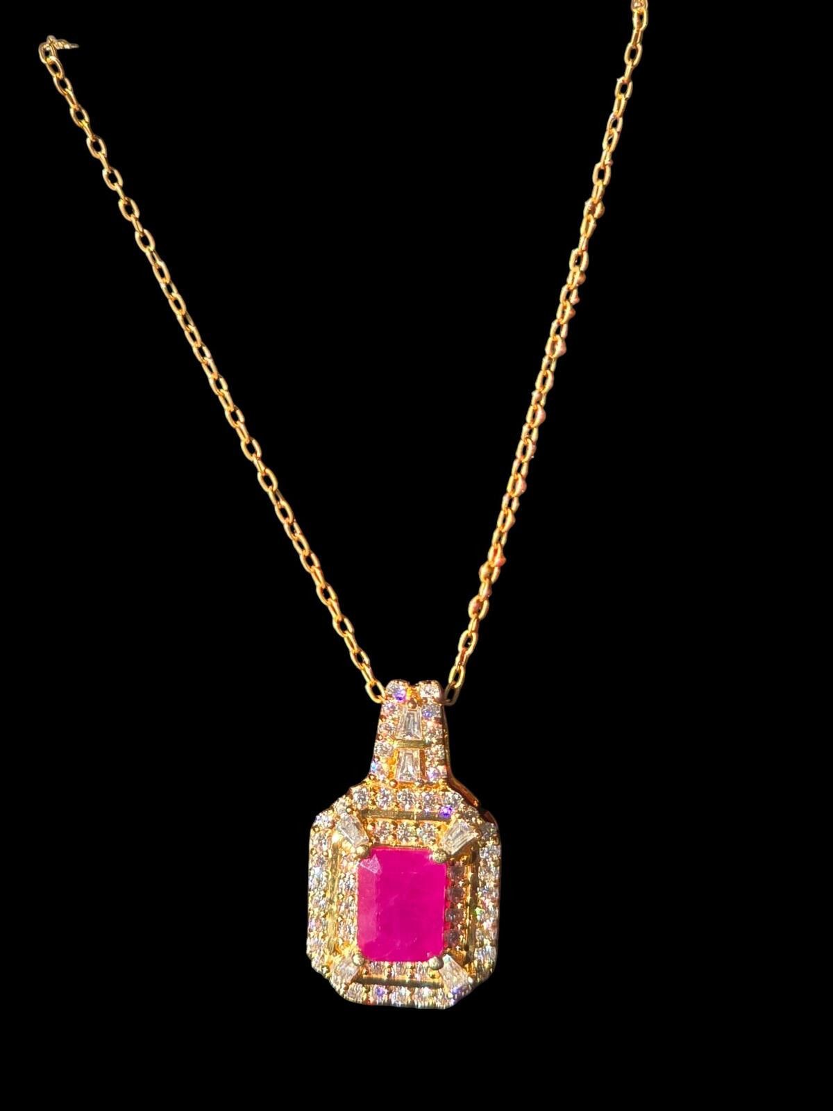 Other Taveta Ruby & Moissanite Pendant 18k Vermeil Yellow Gold Size ONE SIZE - 5 Thumbnail