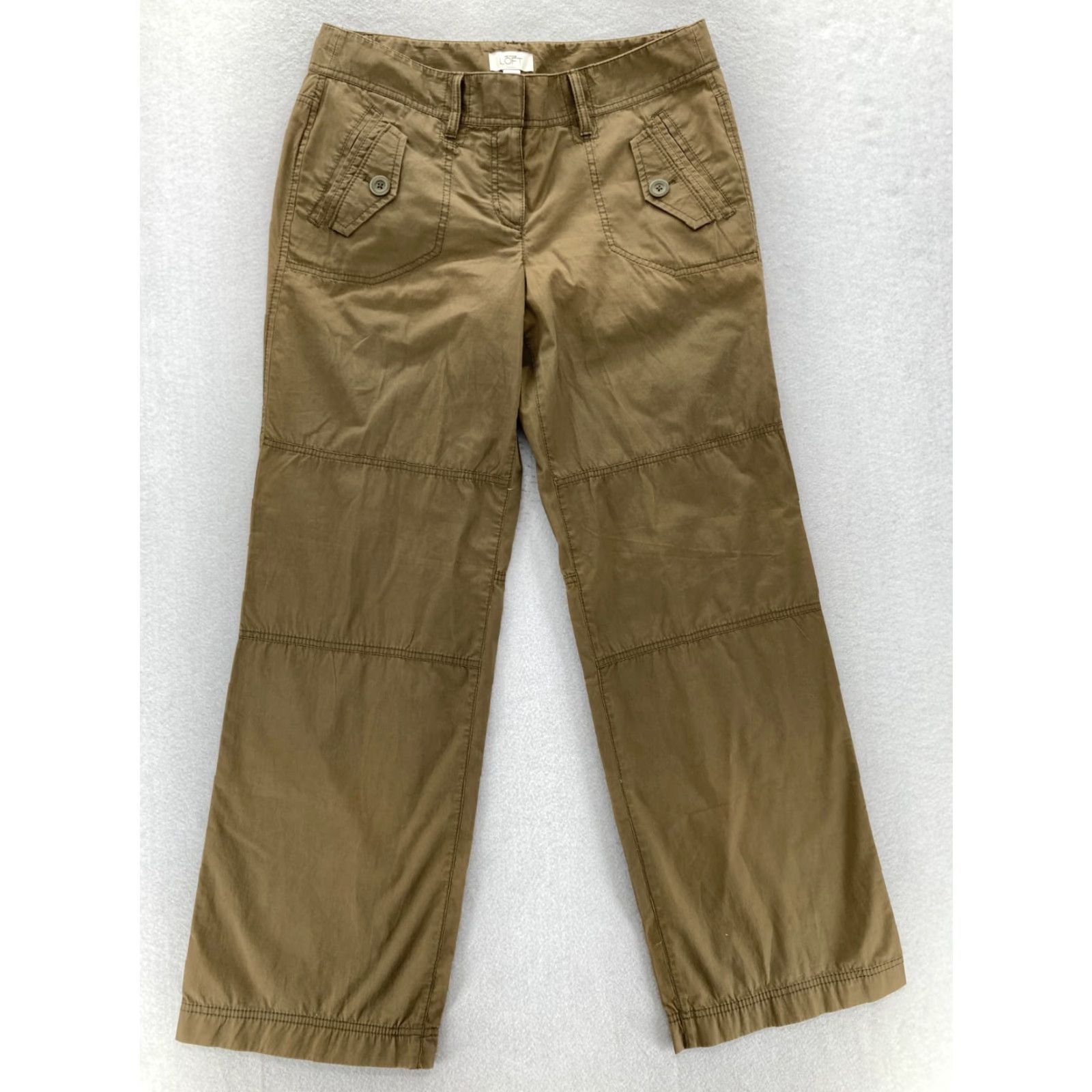 Ann Taylor Ann Taylor LOFT Utility Pants Women's 10 Brown Cotton Wide-Leg NWT Casual Y2K 90s Grunge Mono Color Brown Pants Womens Size 24" / US 00 / IT 34 - 2 Thumbnail